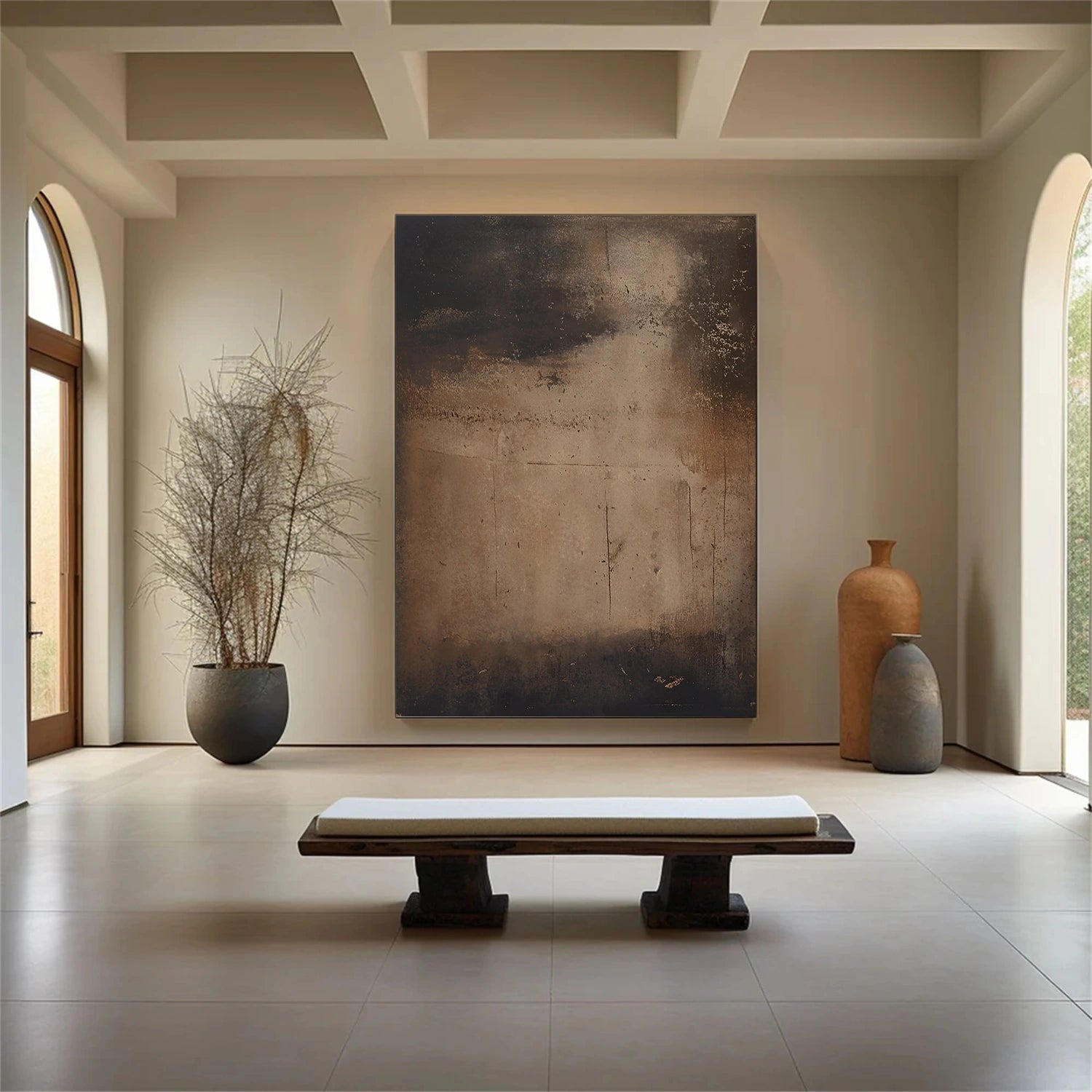 Beige and Brown Abstract Tranquility #WS513