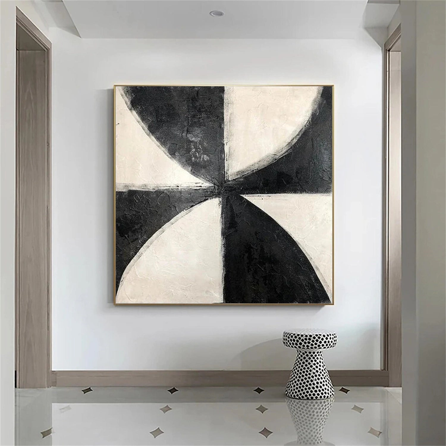 Black and White Minimalist Canvas Art #MZ111