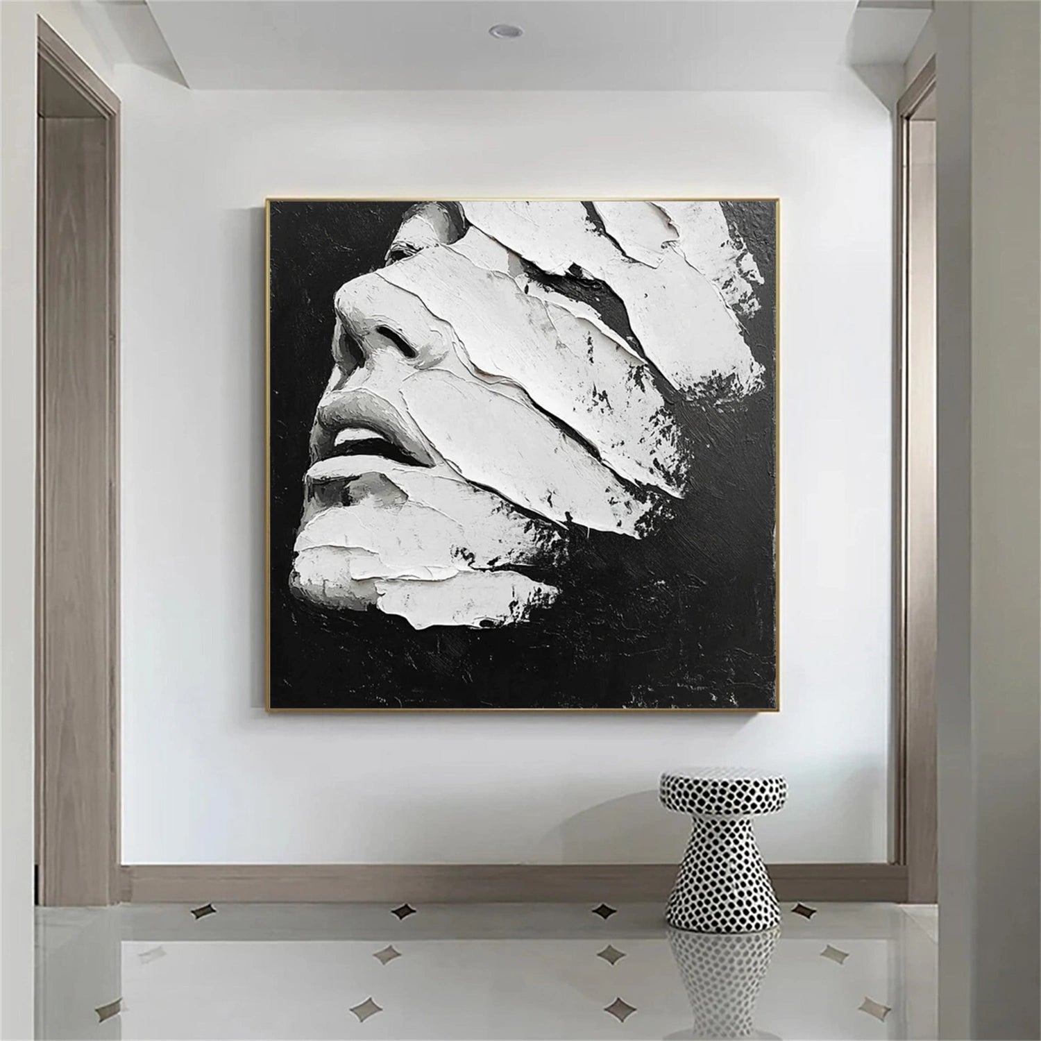 Abstract Portrait Textured Wall Art #AP092