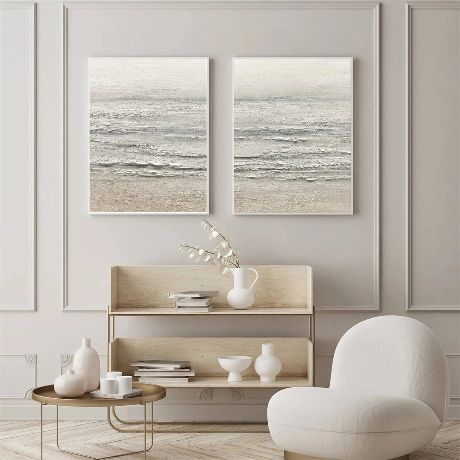 Sea & Sky Abstract Textured Wall Art Set of 2 #MS203