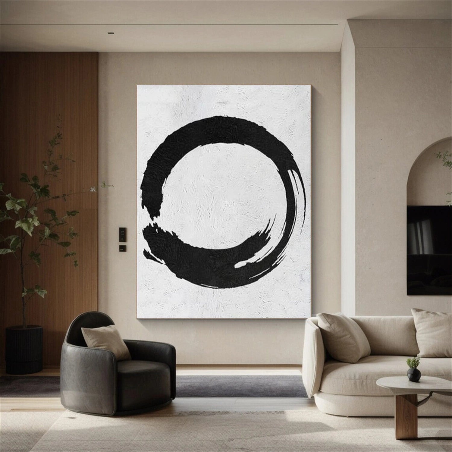 Black and White Minimalist Canvas Art #MZ113