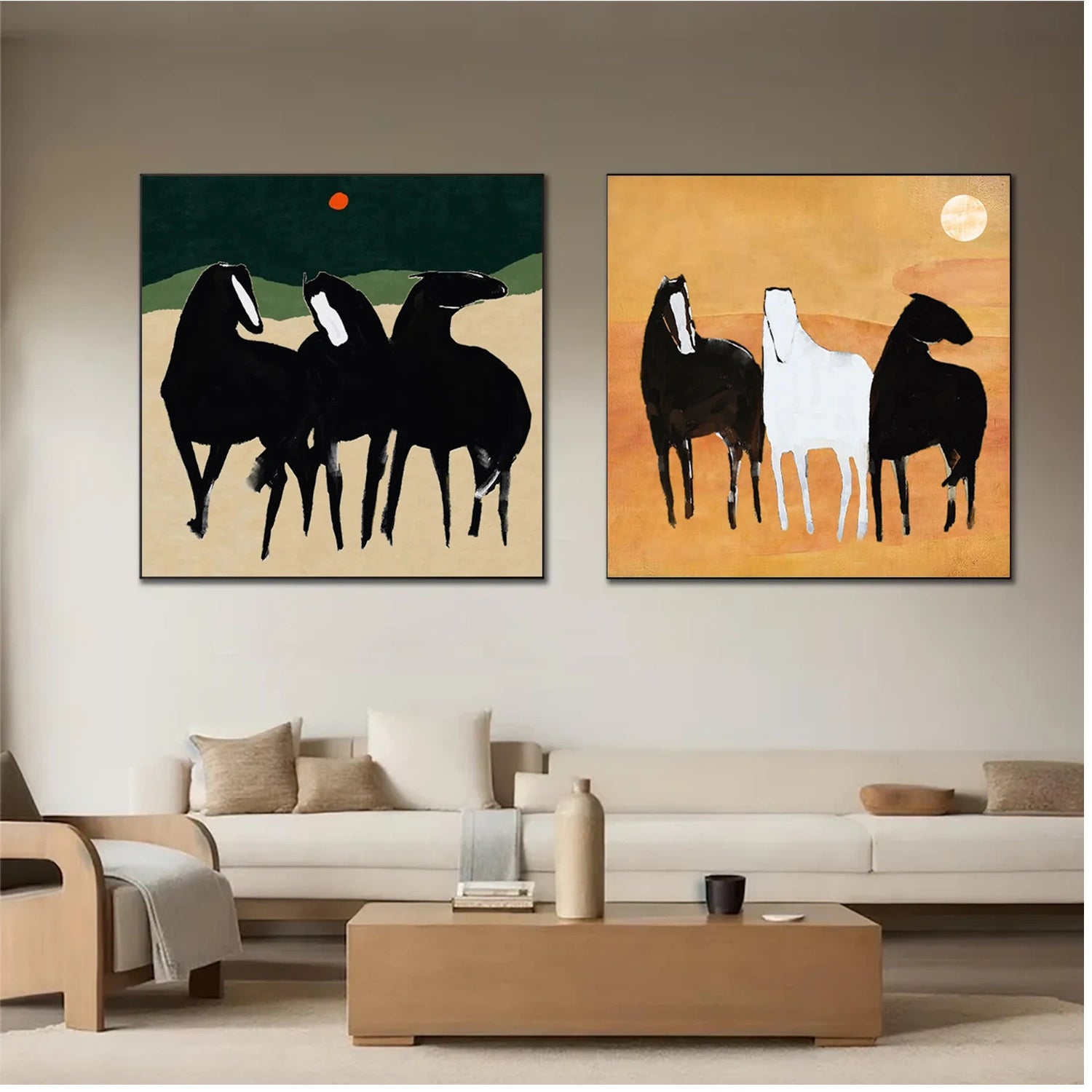 Abstract Animal Wall Art Set of 2 #AL139