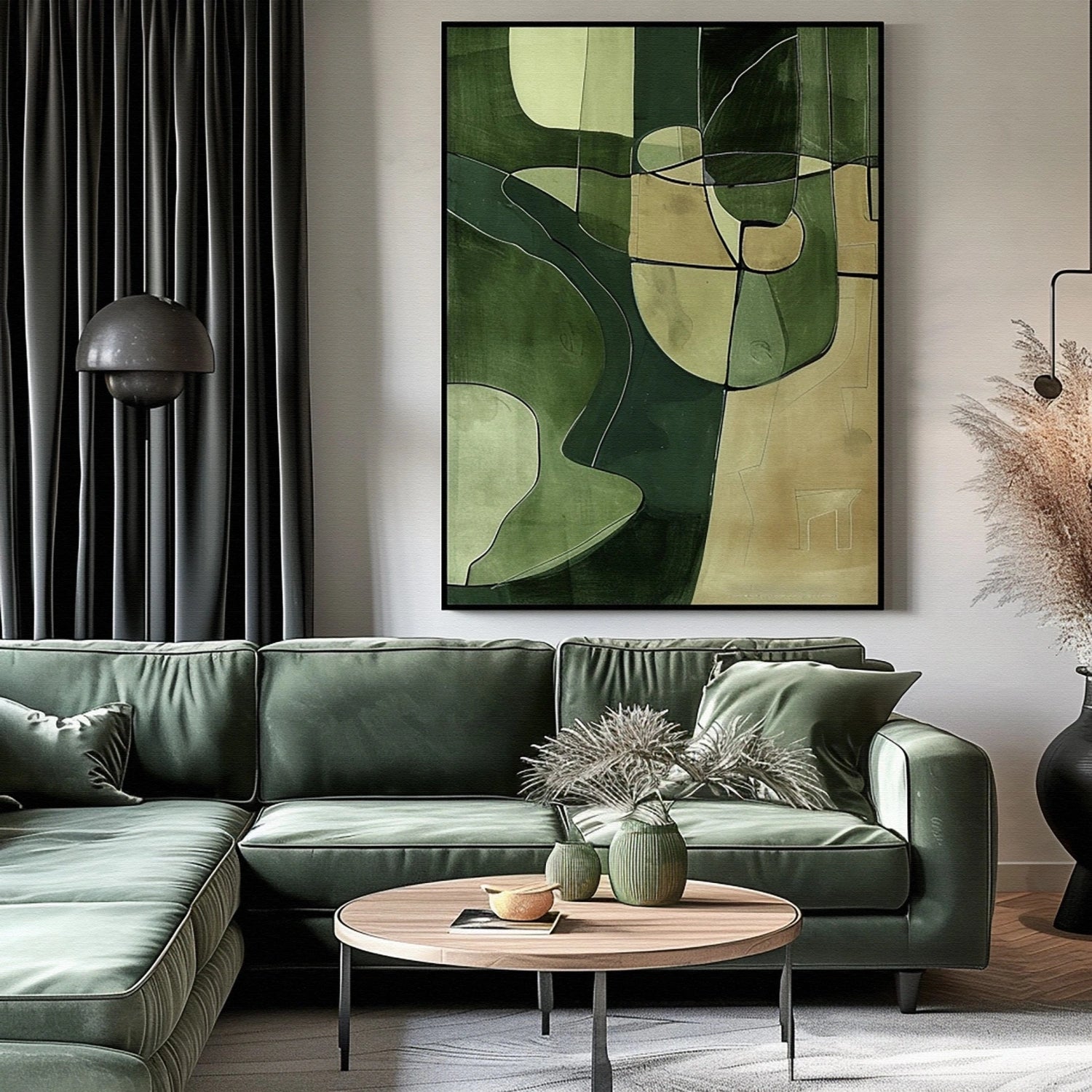 Green Abstract Art Painting #WS452