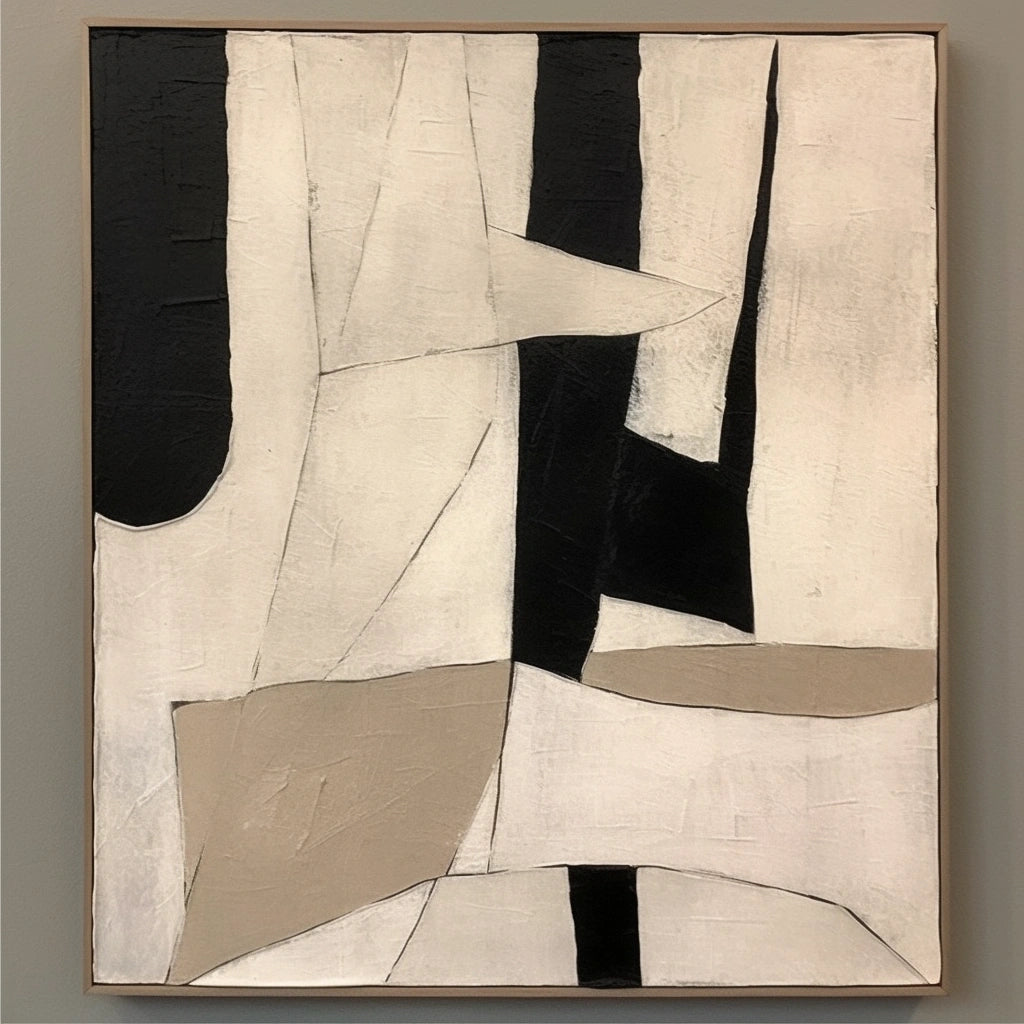 Wabi Sabi Wall Artwork Painting Large Beige Canvas for Living Room/Bedroom