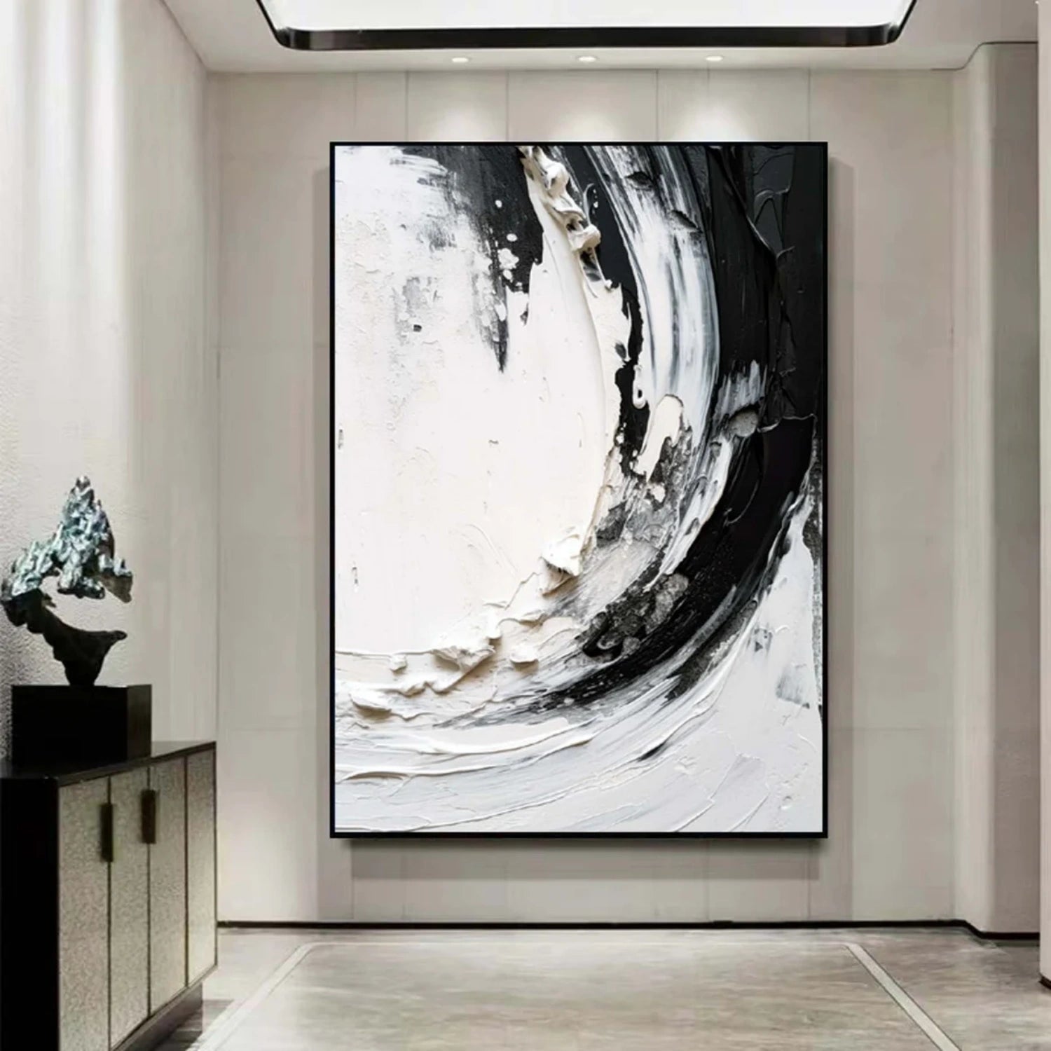 White and Black Minimalistic Textured Art #MM245