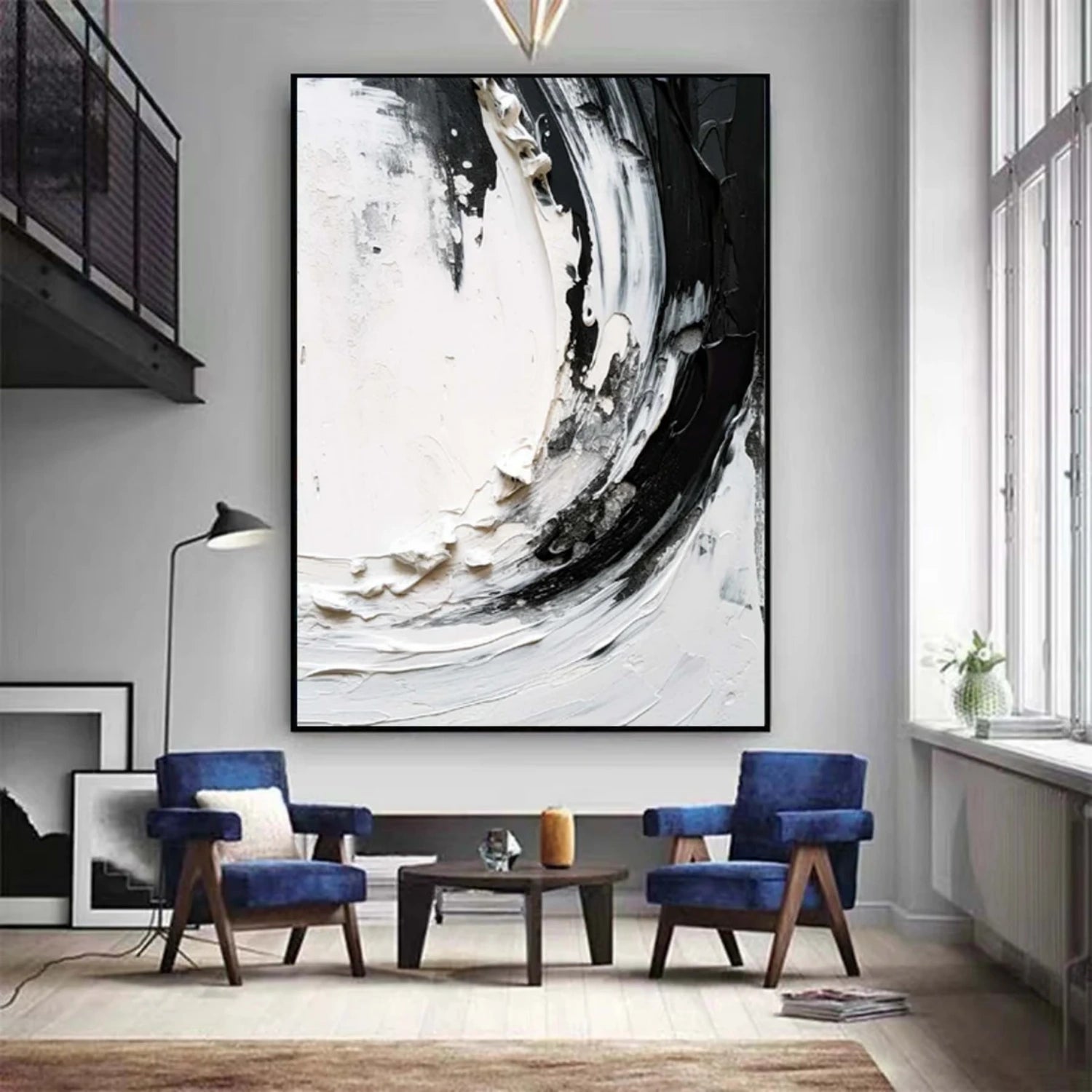 White and Black Minimalistic Textured Art #MM245