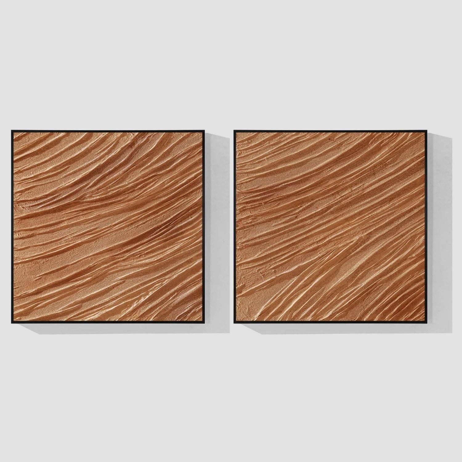 Brown Minimalist Textured Canvas Art Set of 2 #MZ107