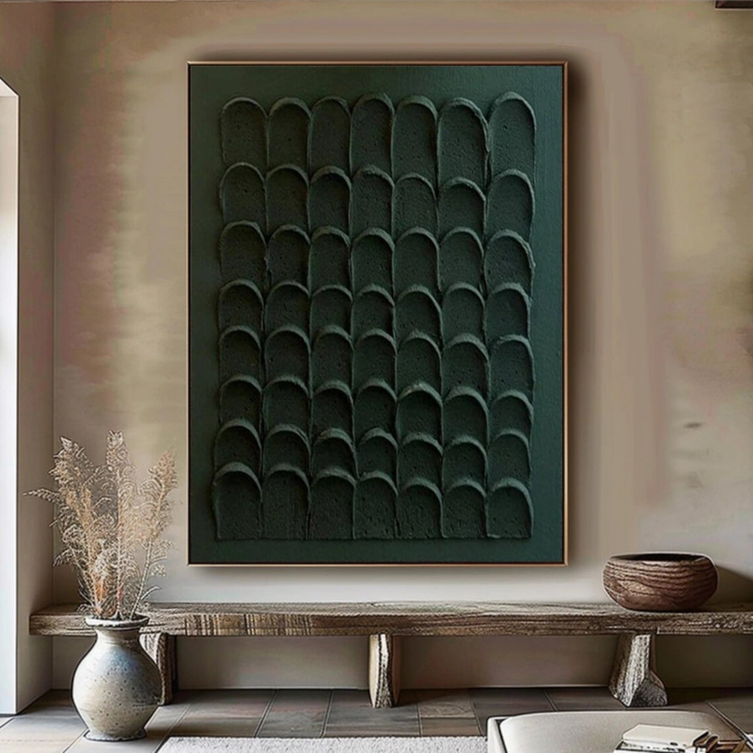 Green Minimalistic Textured Art #MM249