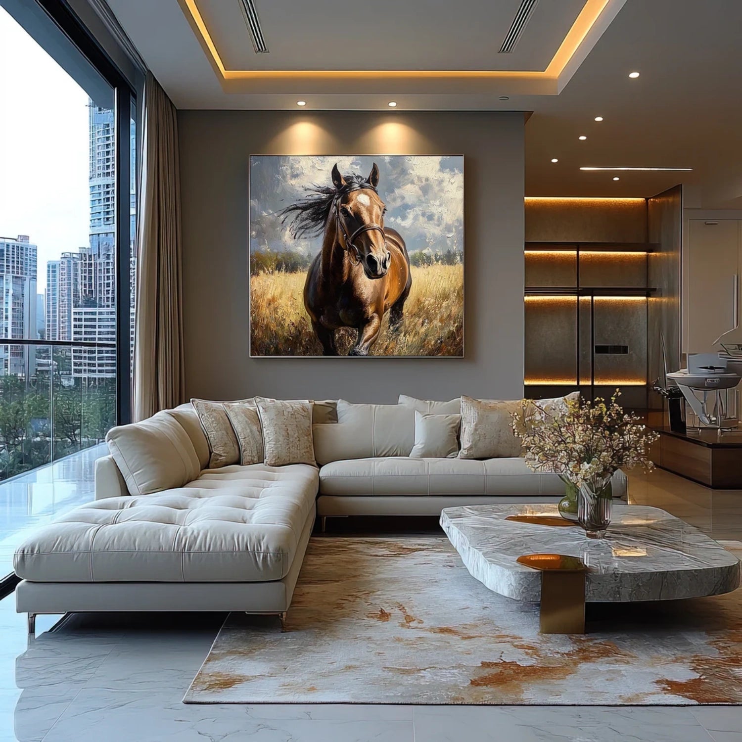 Abstract Animal Horse Wall Art #AL104