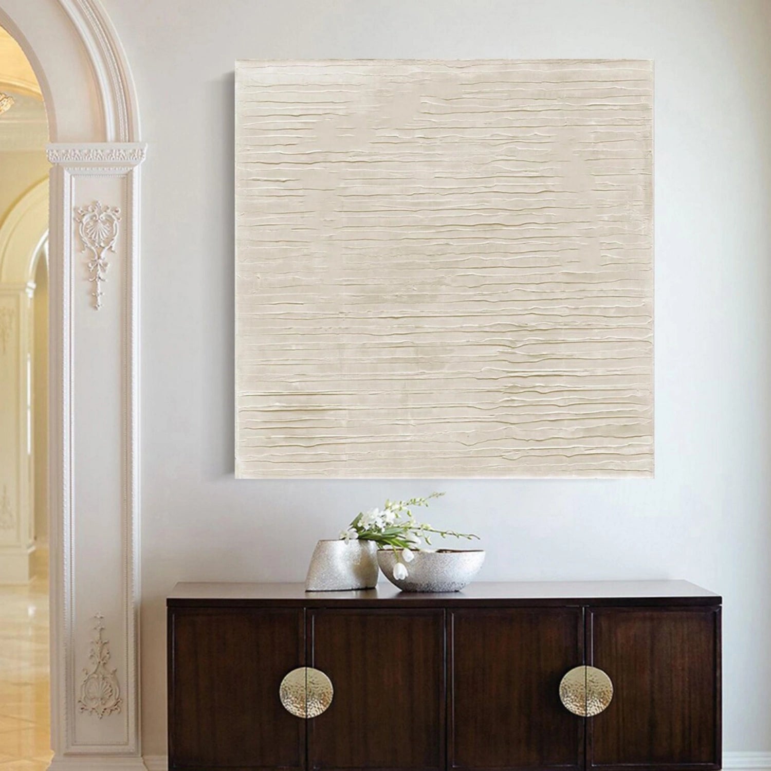 White Minimalistic Textured Art #MM252