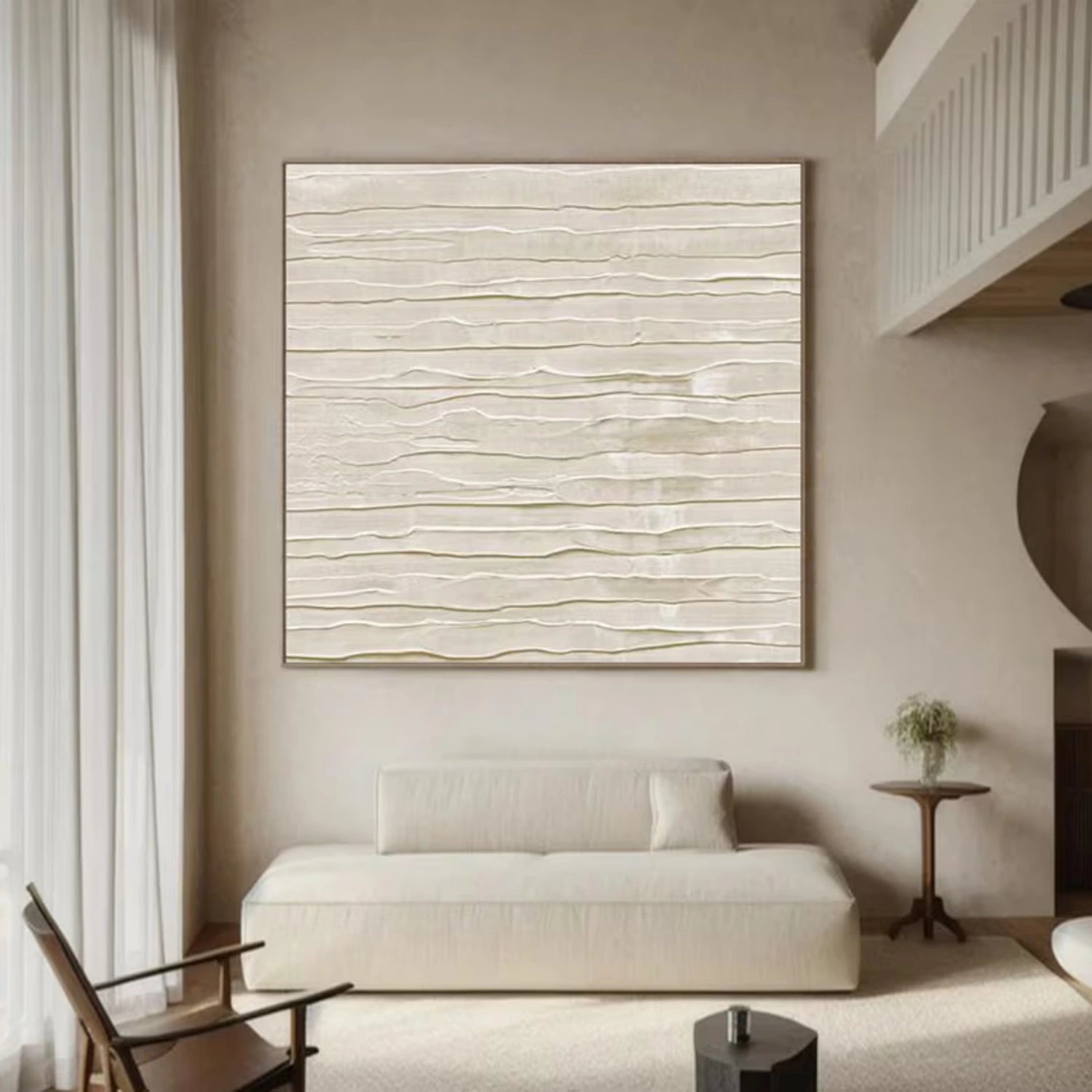 White Minimalistic Textured Art #MM253