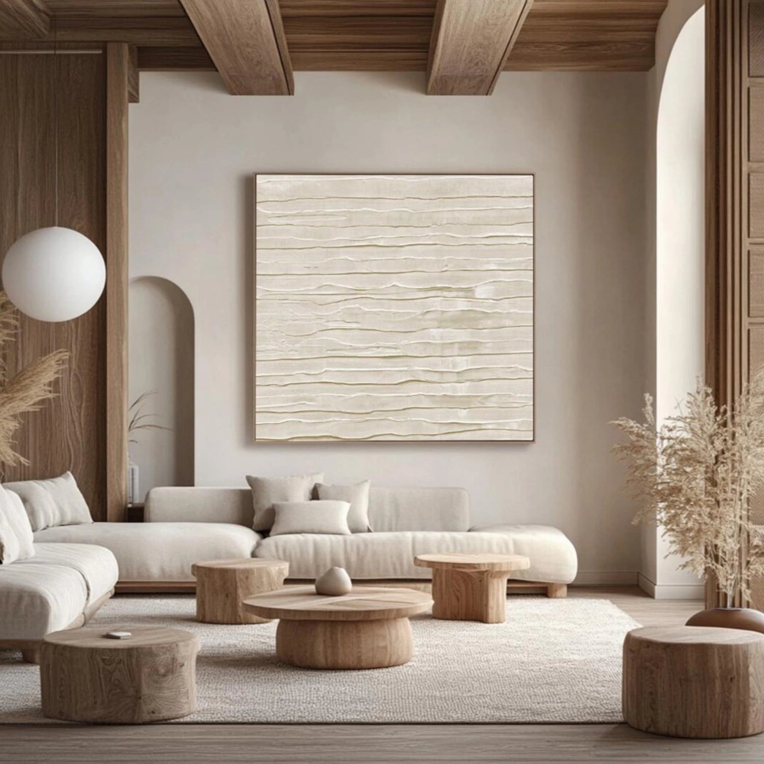 White Minimalistic Textured Art #MM253