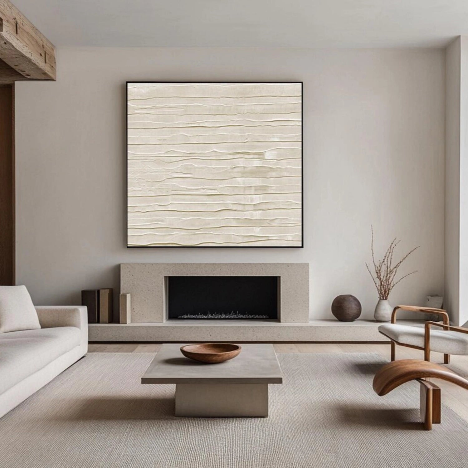 White Minimalistic Textured Art #MM253