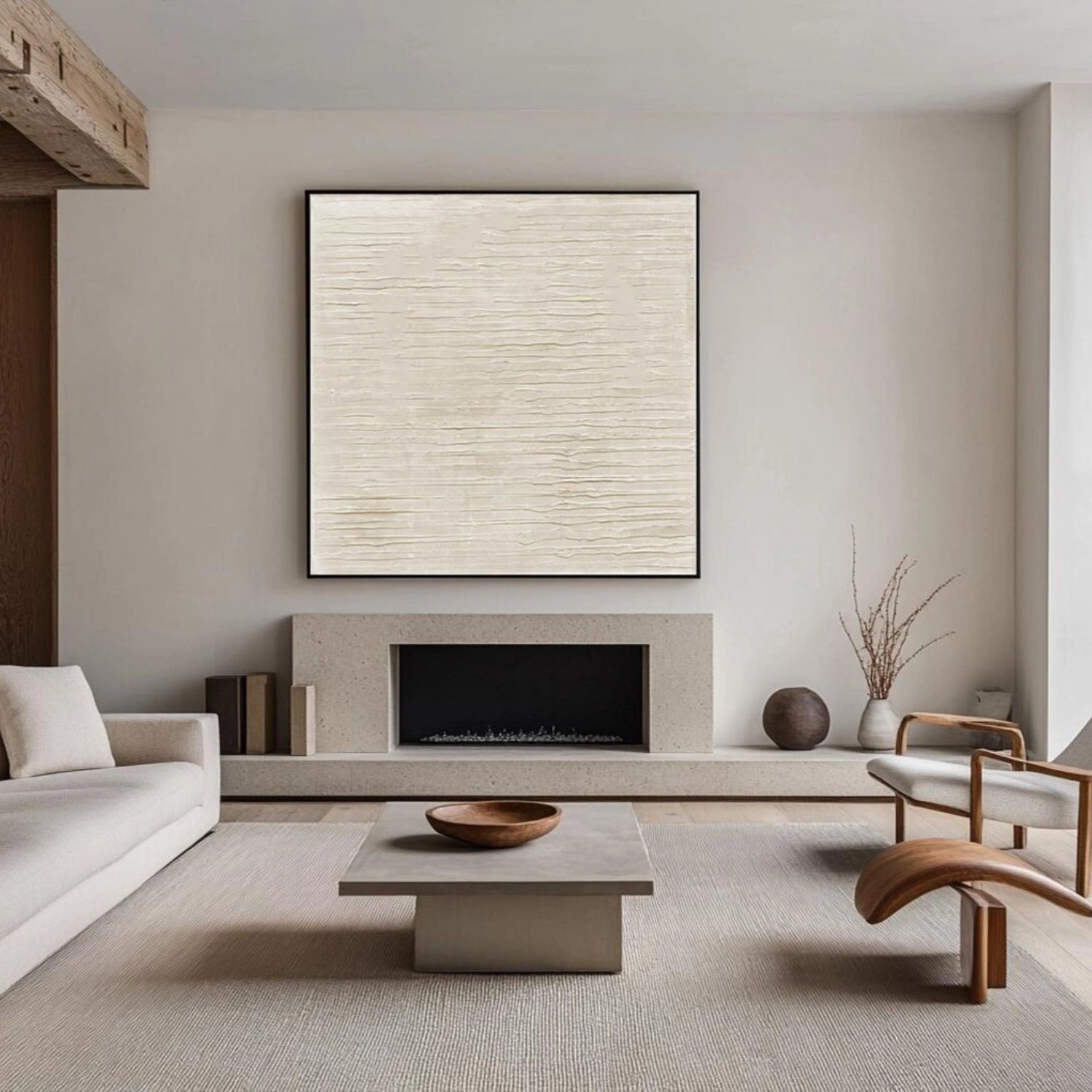 White Minimalistic Textured Art #MM252