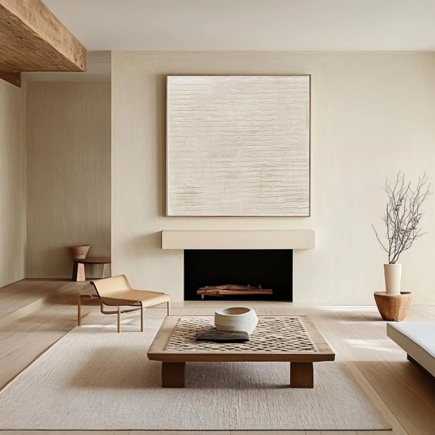 White Minimalistic Textured Art #MM252