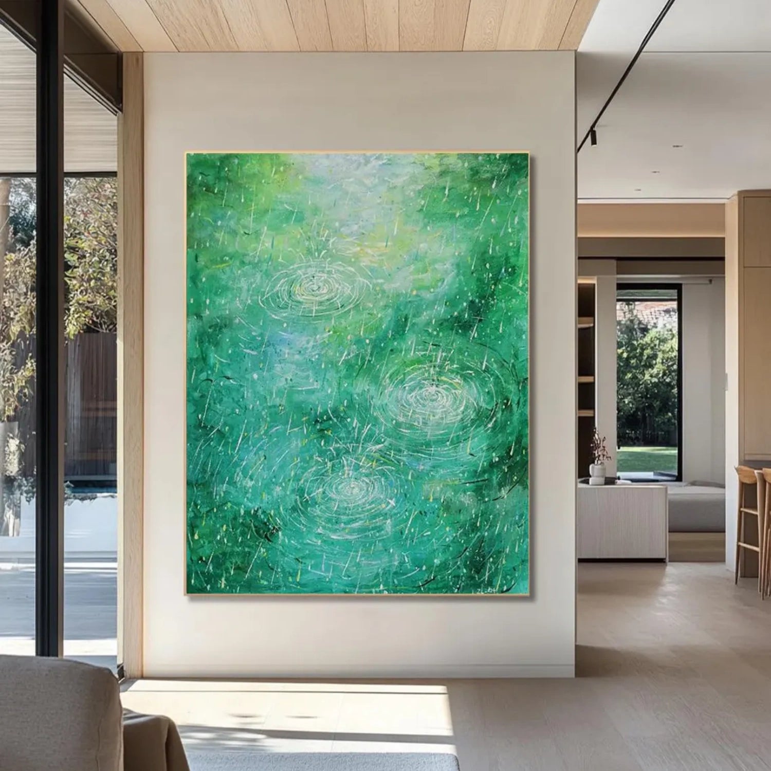 Green Abstract Canvas Art #WS594
