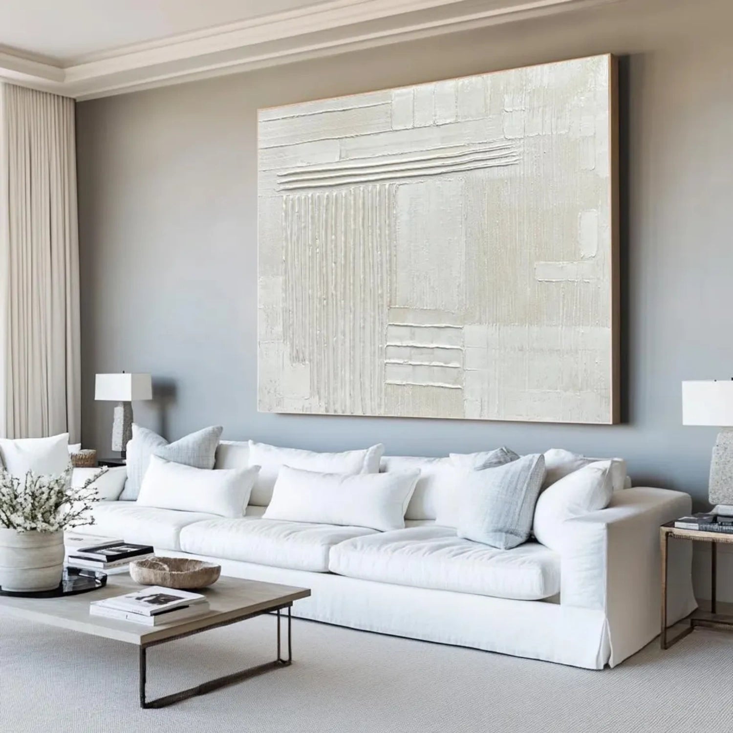 White Minimalistic Textured Art #MM254