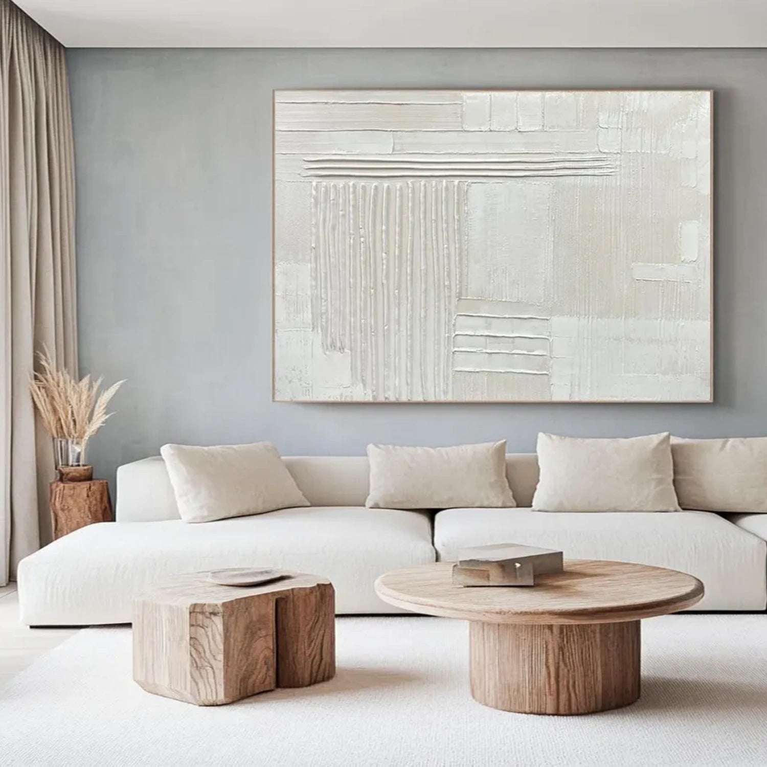 White Minimalistic Textured Art #MM254