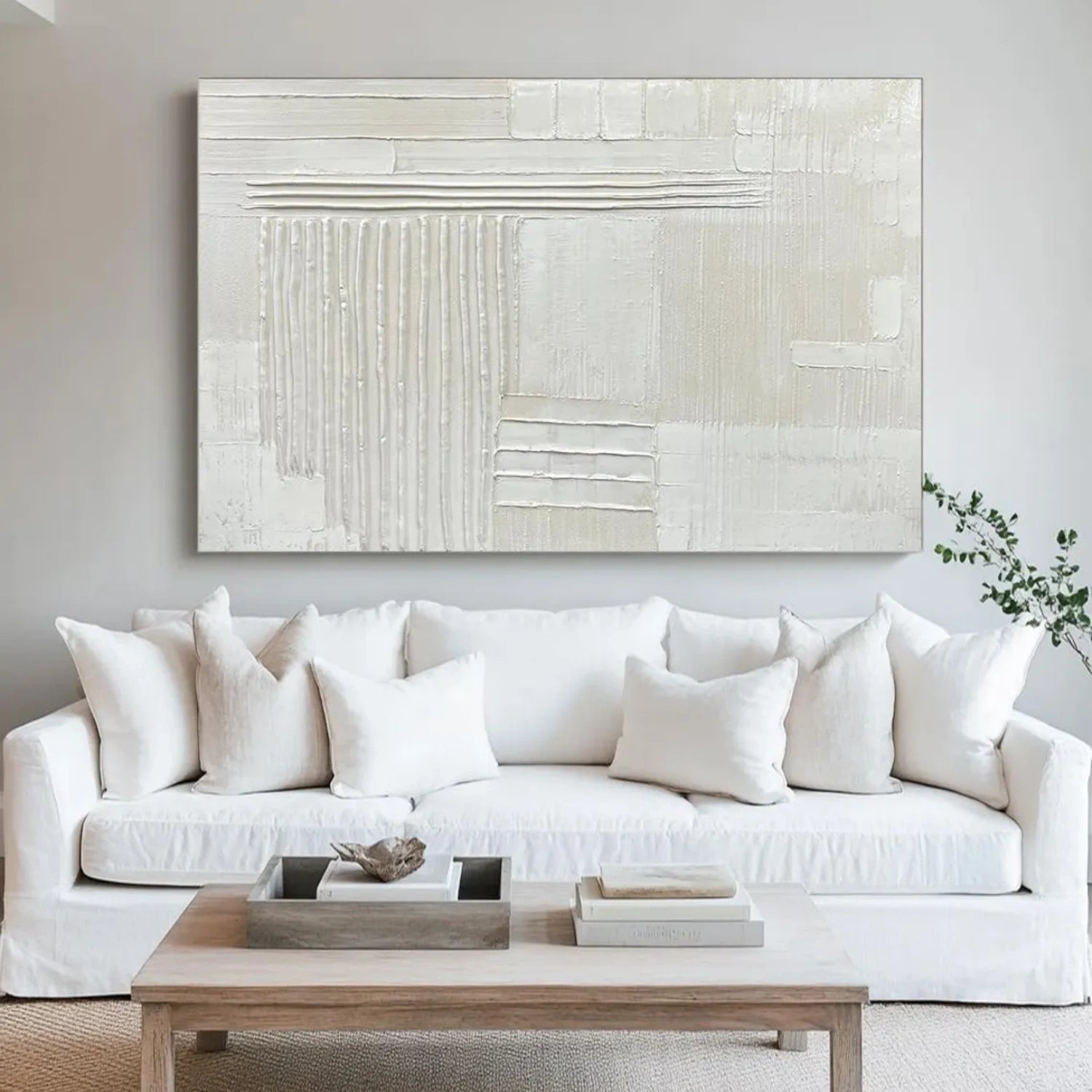 White Minimalistic Textured Art #MM254