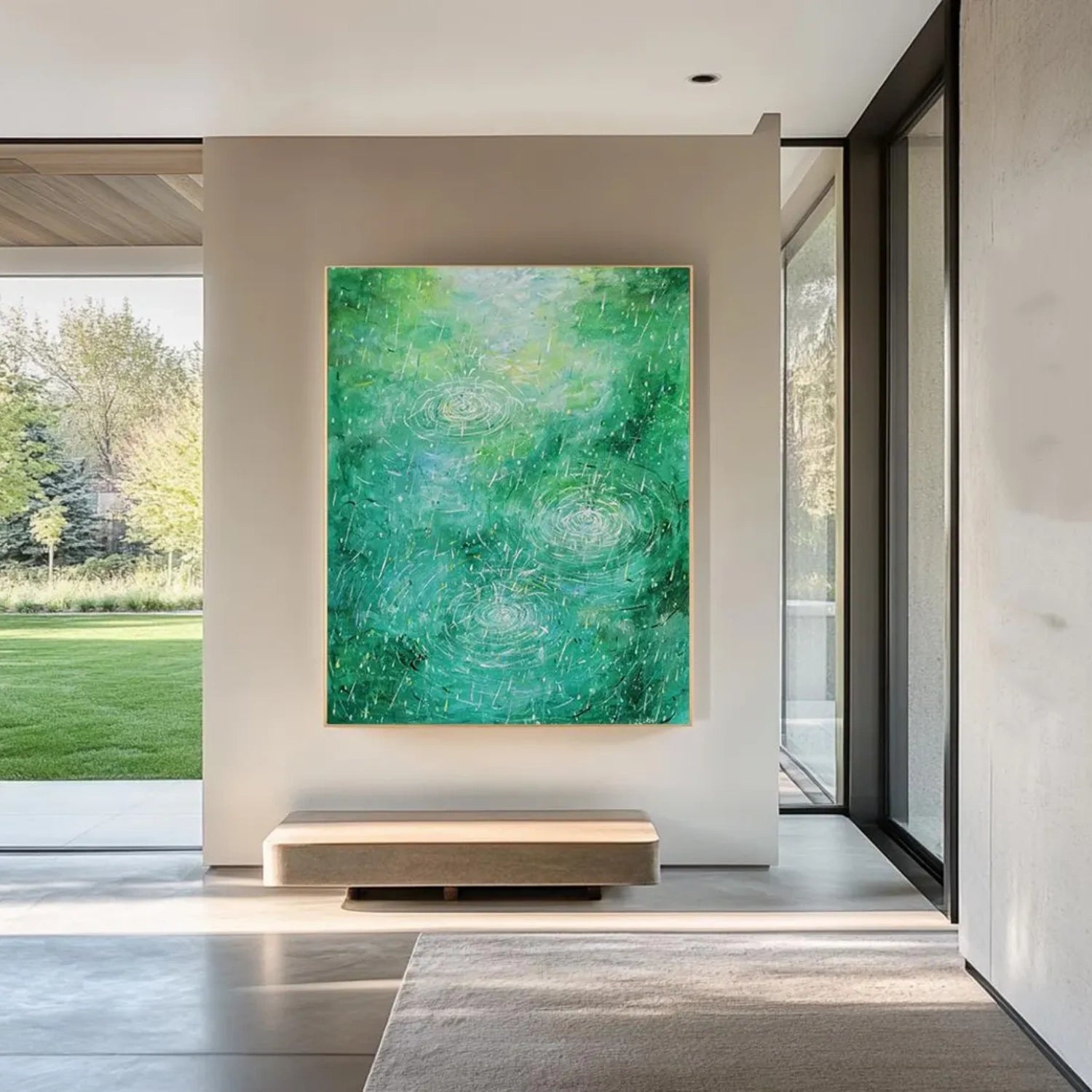 Green Abstract Canvas Art #WS594