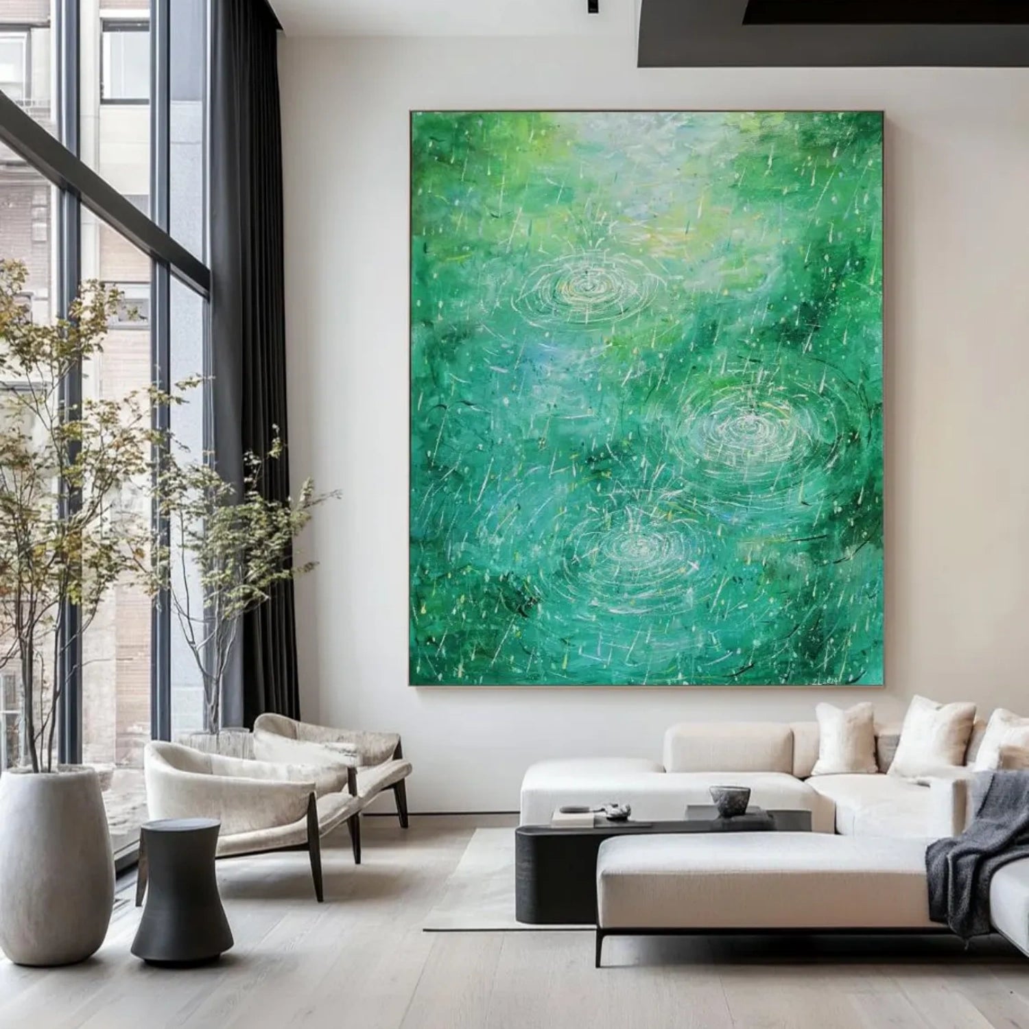 Green Abstract Canvas Art #WS594