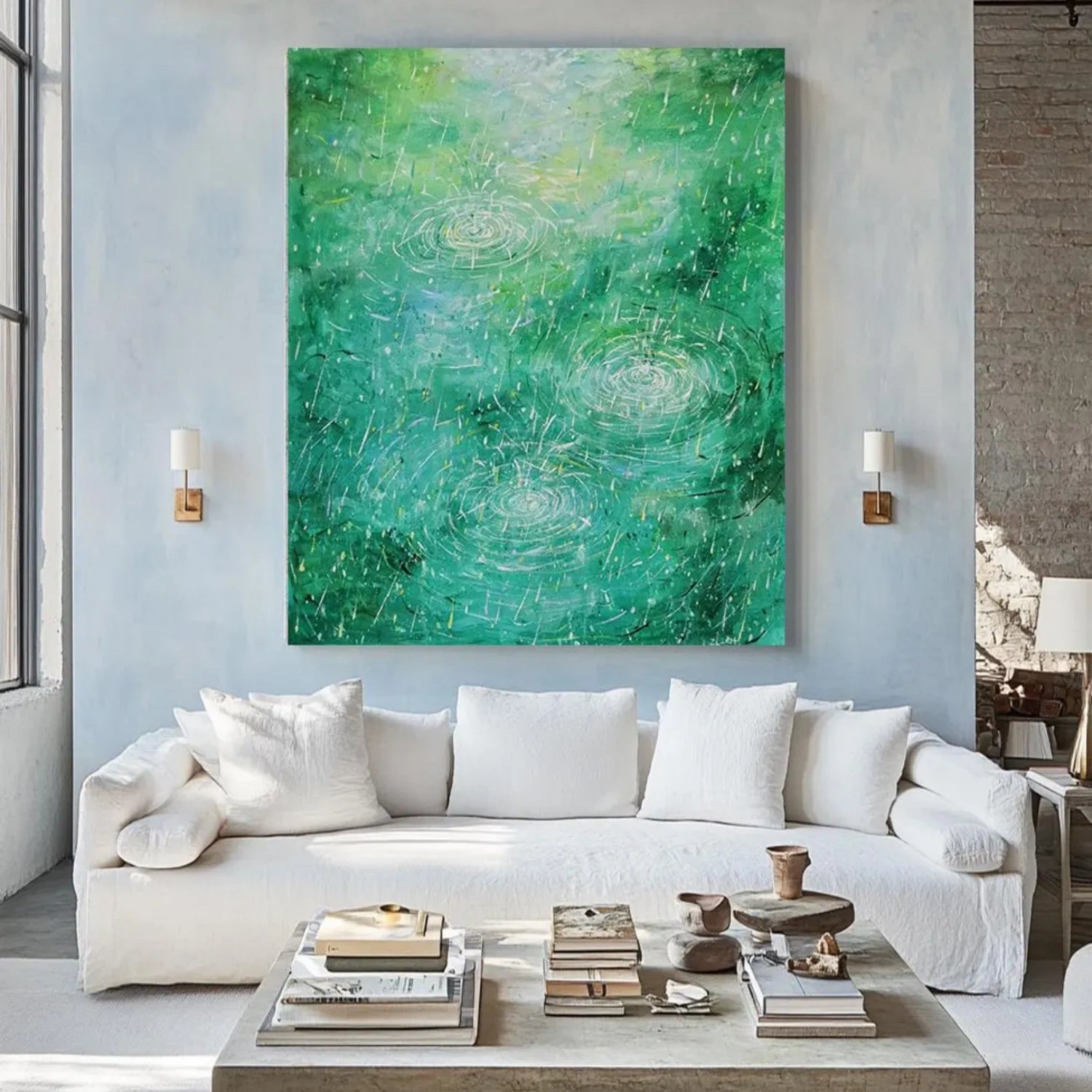 Green Abstract Canvas Art #WS594