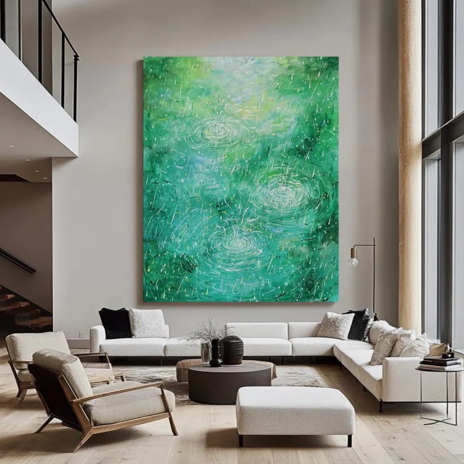 Green Abstract Canvas Art #WS594