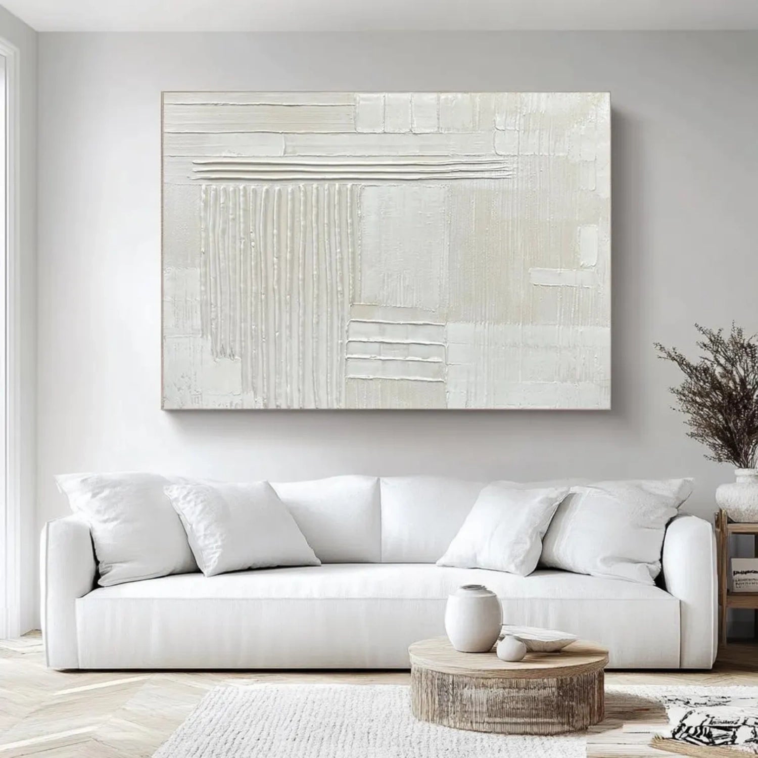 White Minimalistic Textured Art #MM254