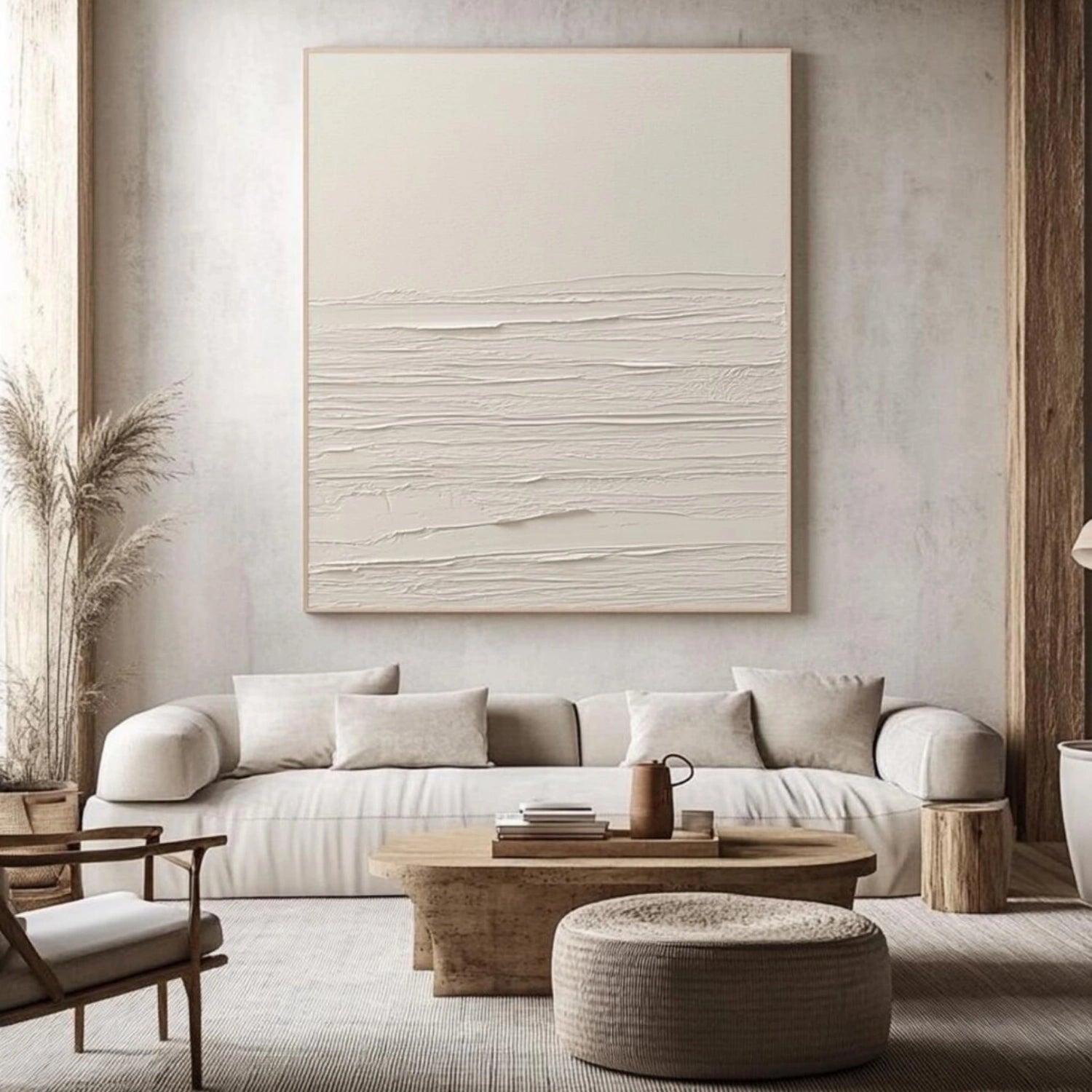 White Minimalistic Textured Art #MM250