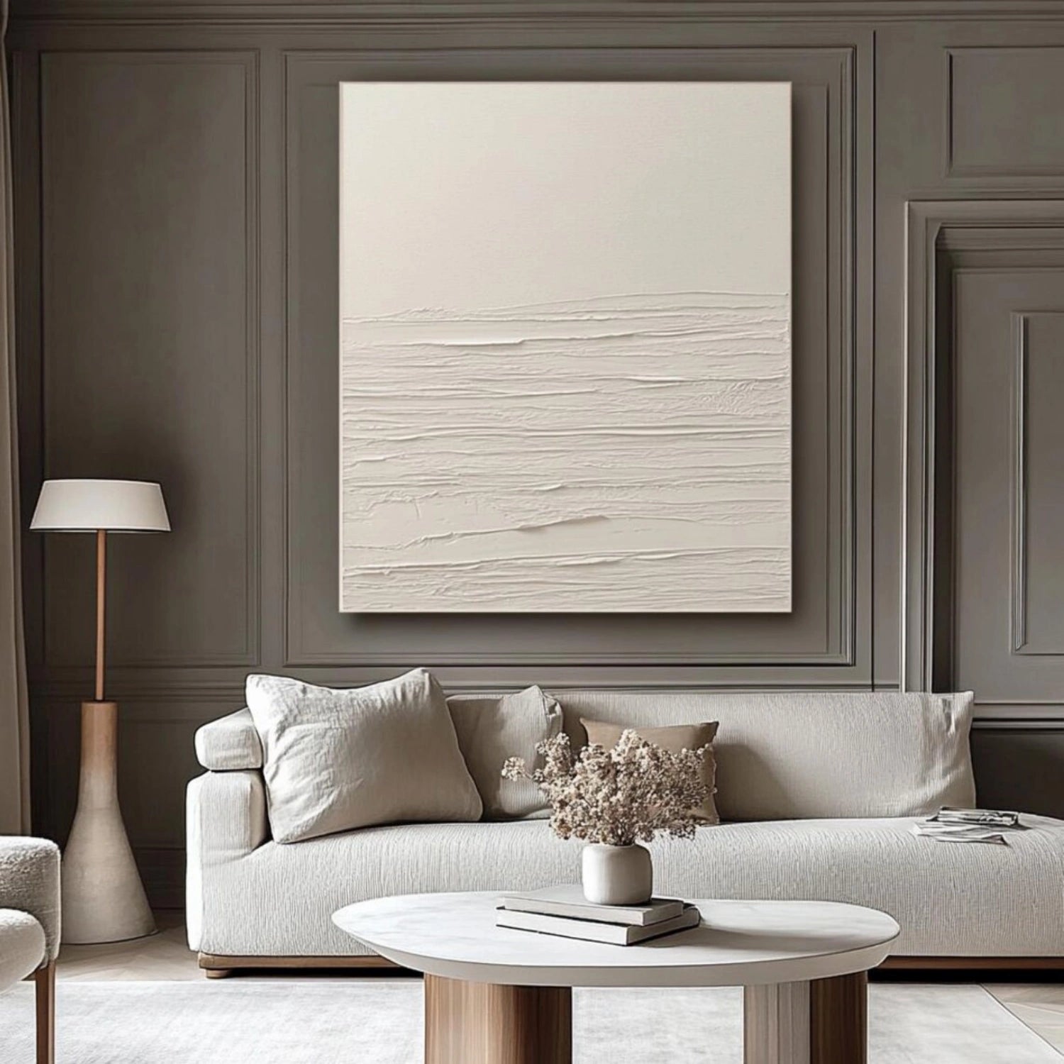 White Minimalistic Textured Art #MM250