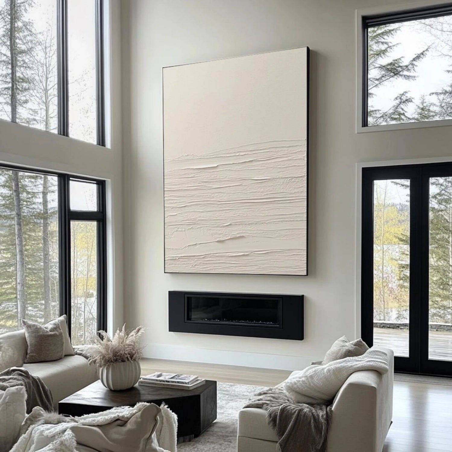 White Minimalistic Textured Art #MM250