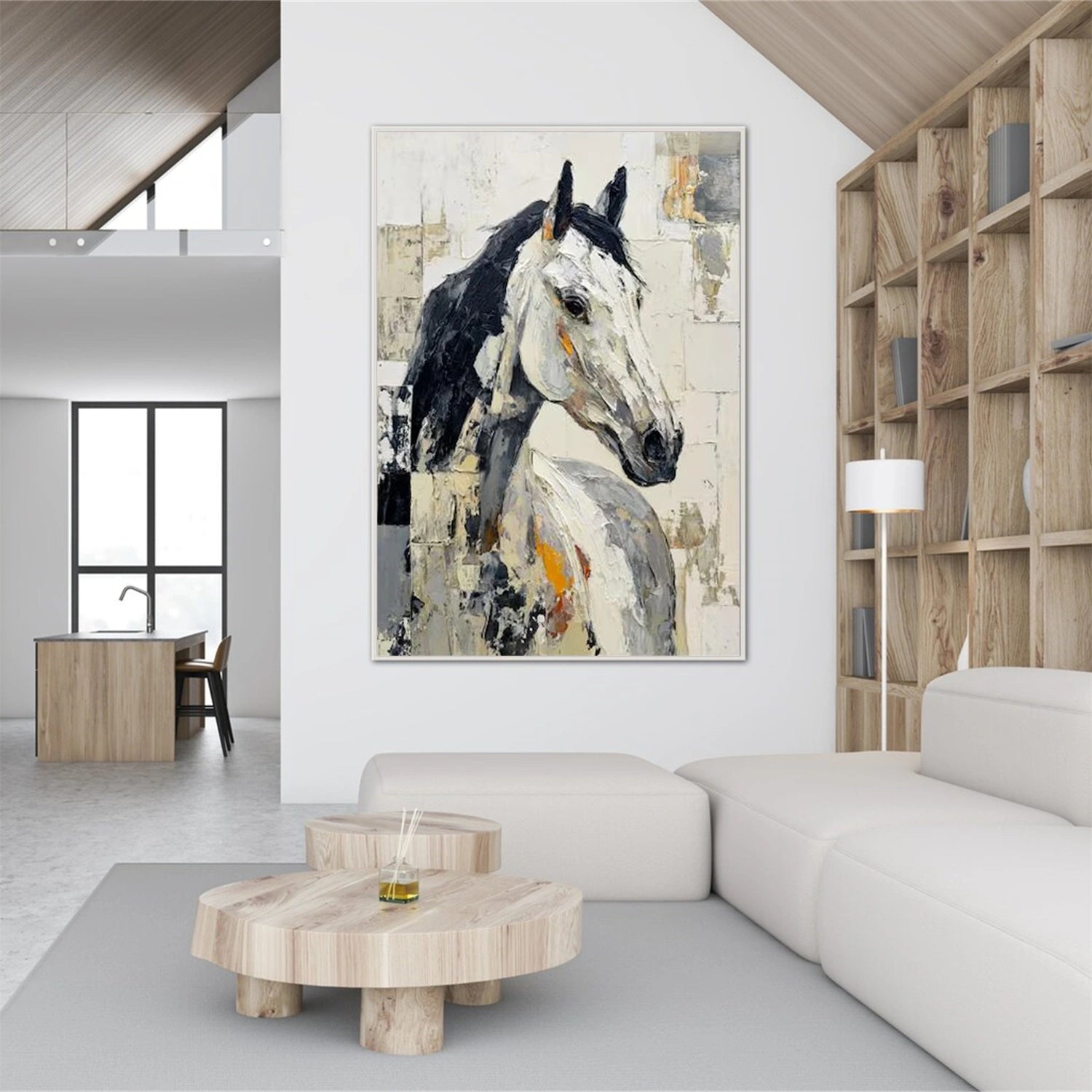 Abstract Animal Horse Textured Wall Art #AL165