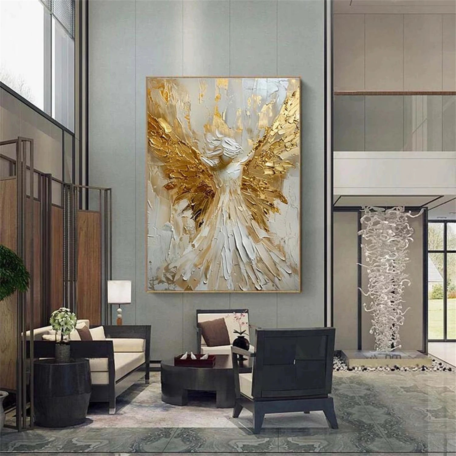 Abstract Angel Wing Textured Painting #AP019