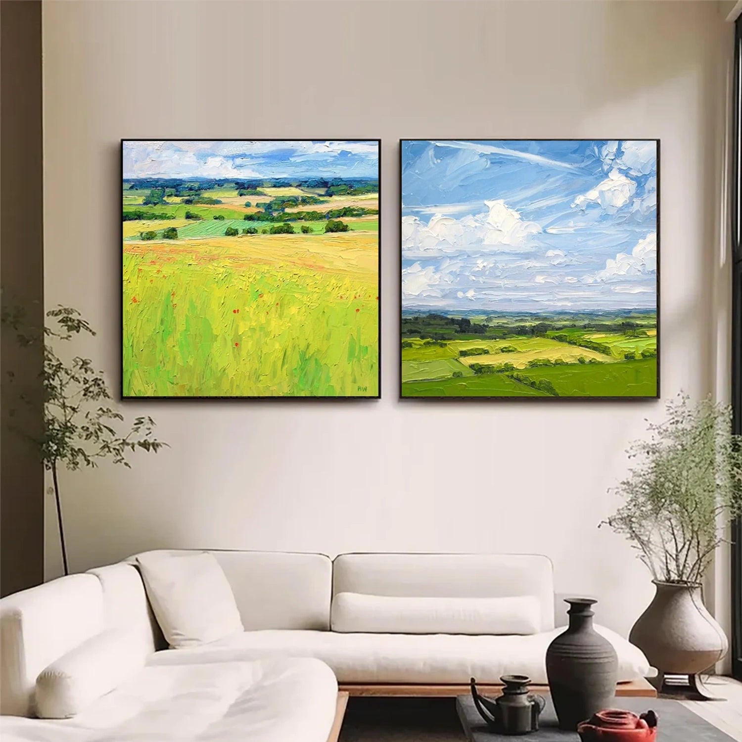 Flower & Tree Abstract Wall Art Set of 2 #ML141