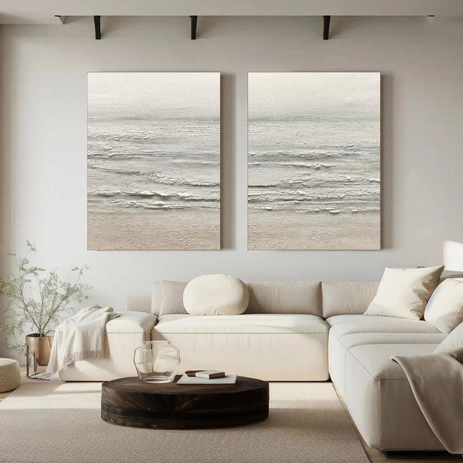 Sea & Sky Abstract Textured Wall Art Set of 2 #MS203