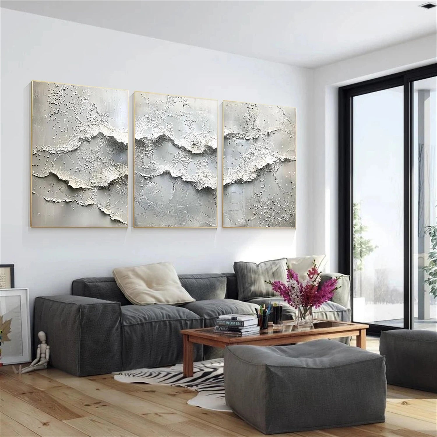 Minimalist Textured Canvas Art Set of 3 #MM329