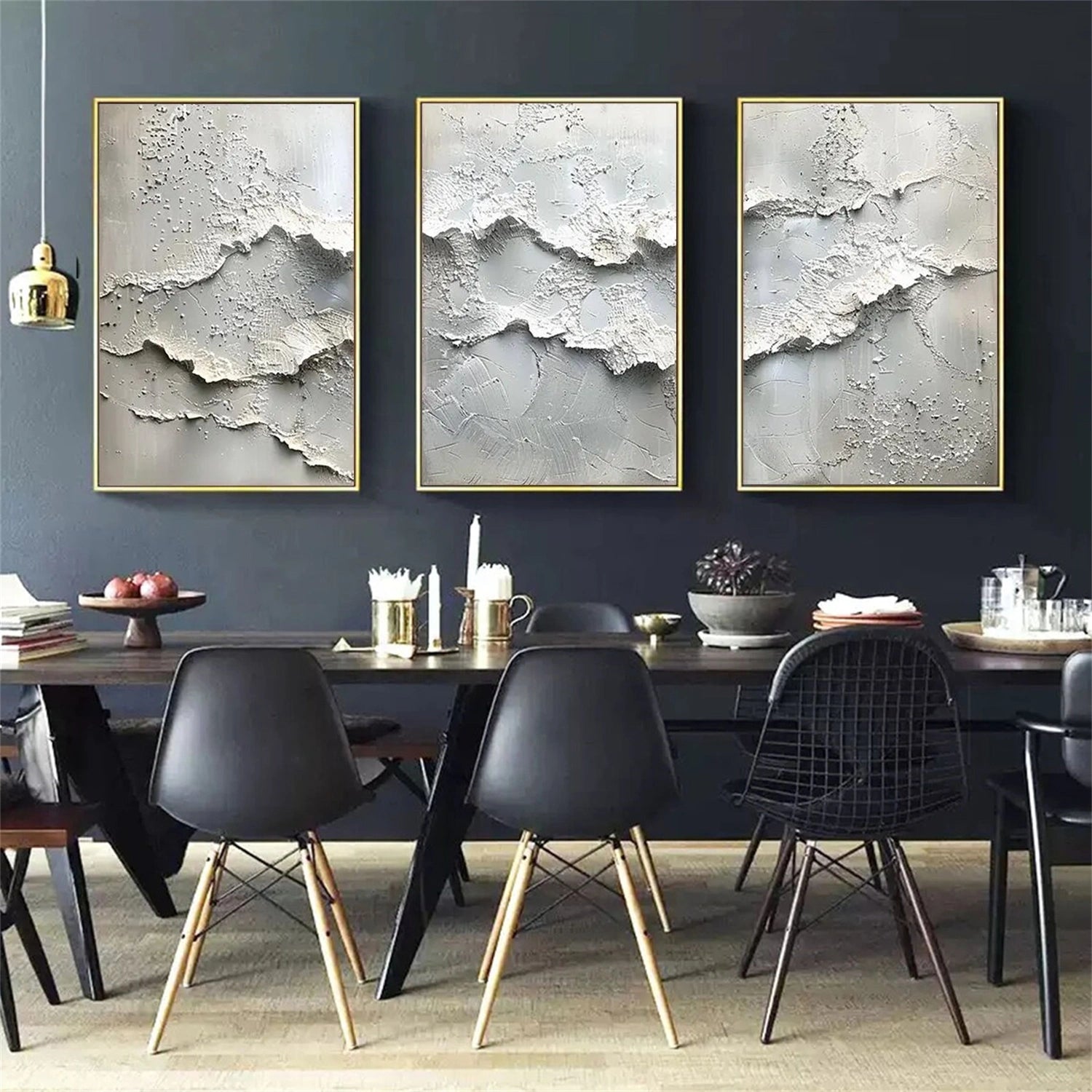 Minimalist Textured Canvas Art Set of 3 #MM329