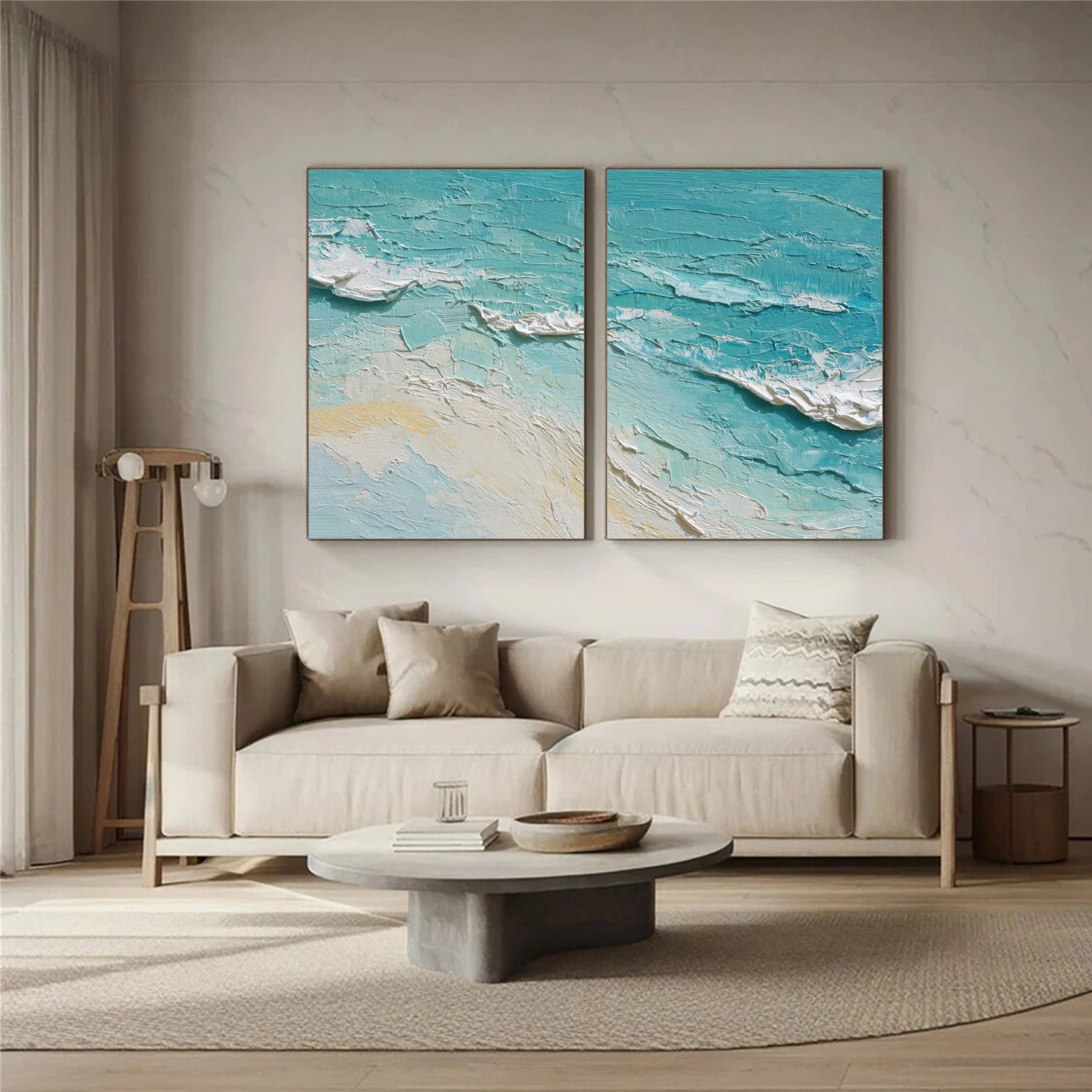 Sea & Sky Abstract Textured Wall Art Set of 2 #MS155