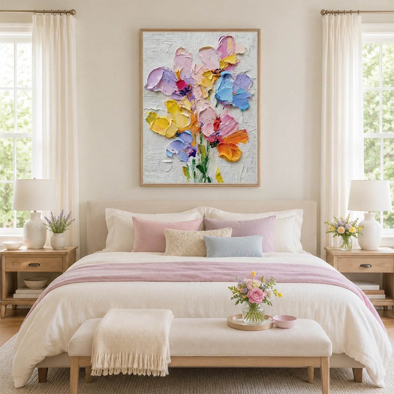 Flower & Tree Abstract Textured Wall Art #ML287