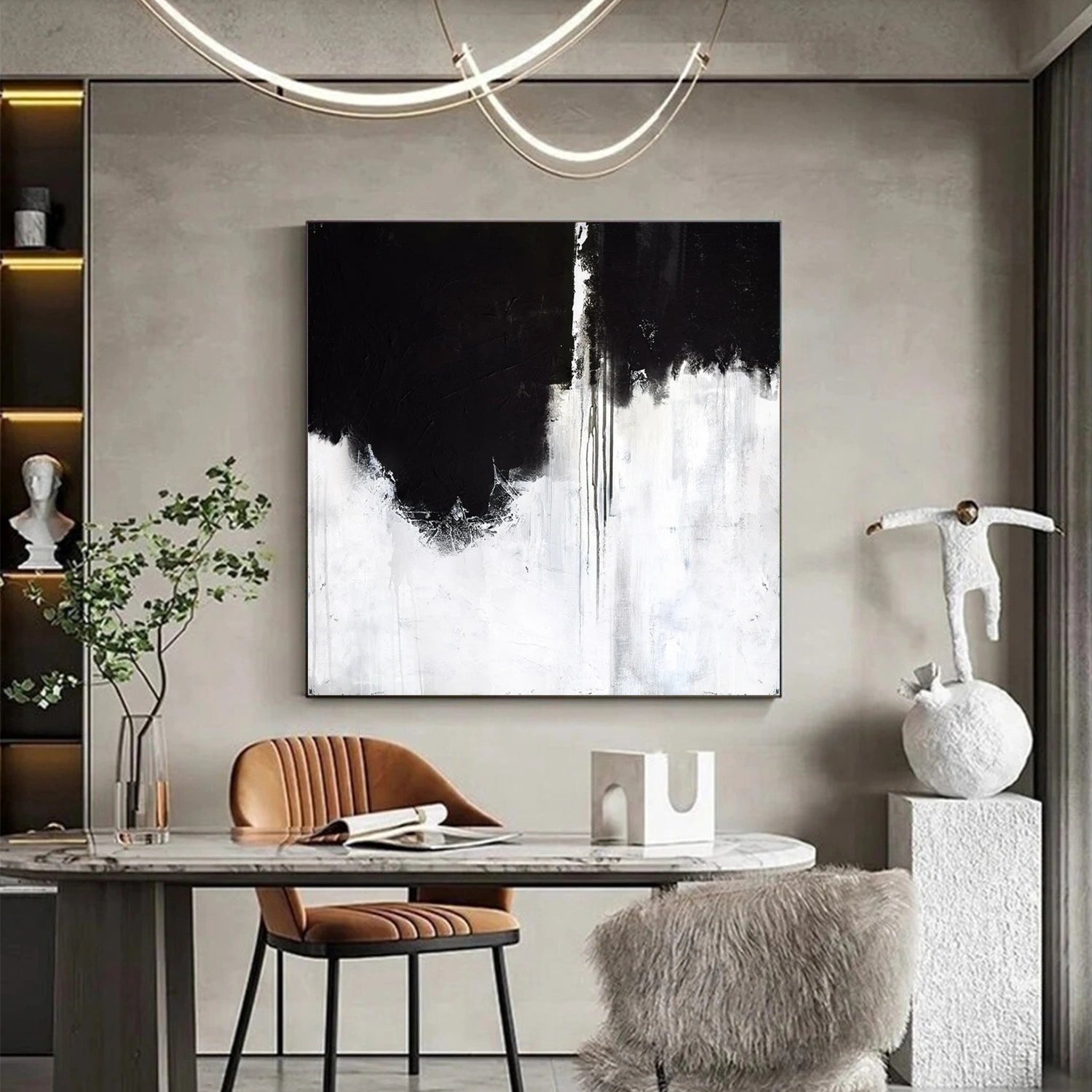 White and Black Minimalistic Art #MM198