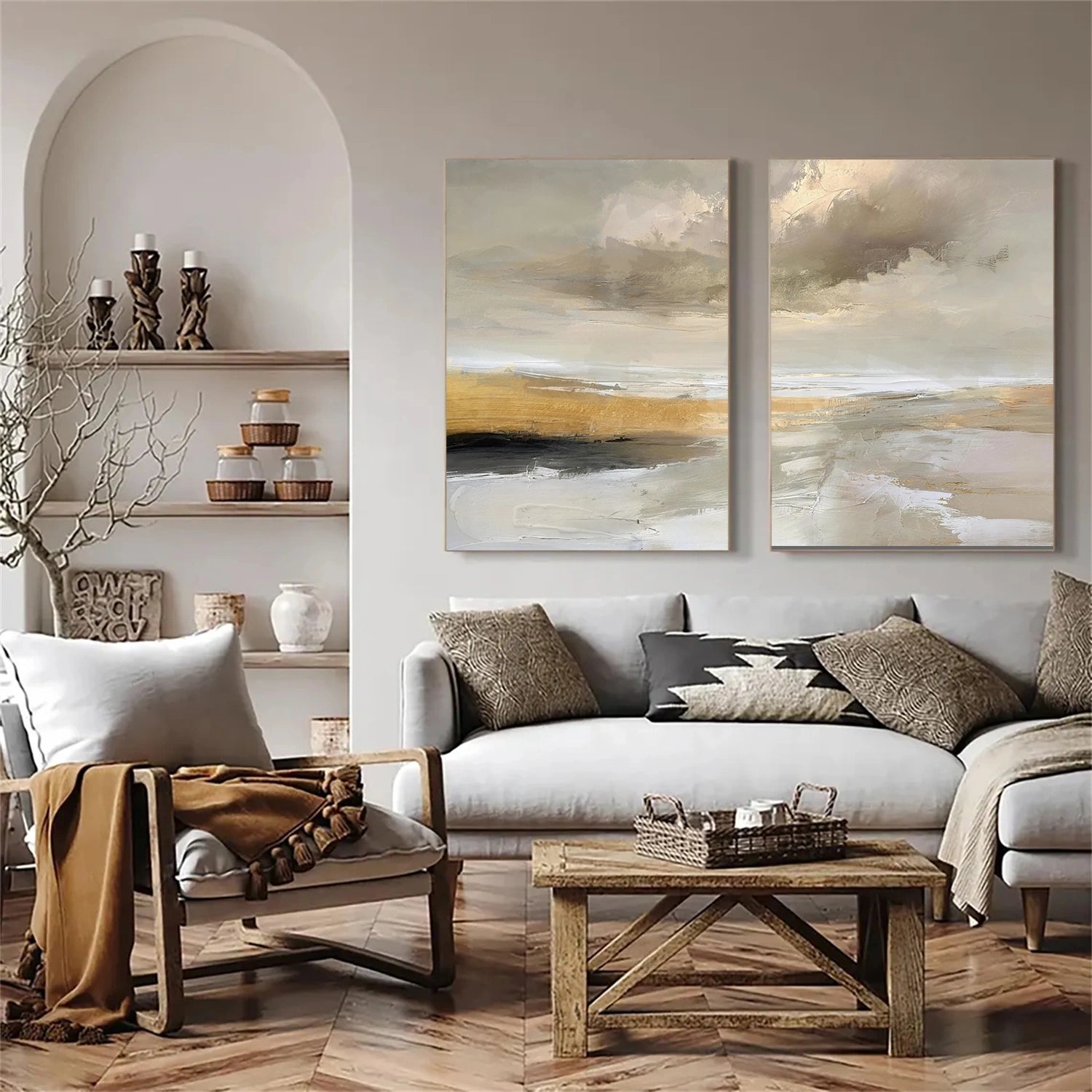 Sea & Sky Abstract Wall Art Set of 2 #MS225