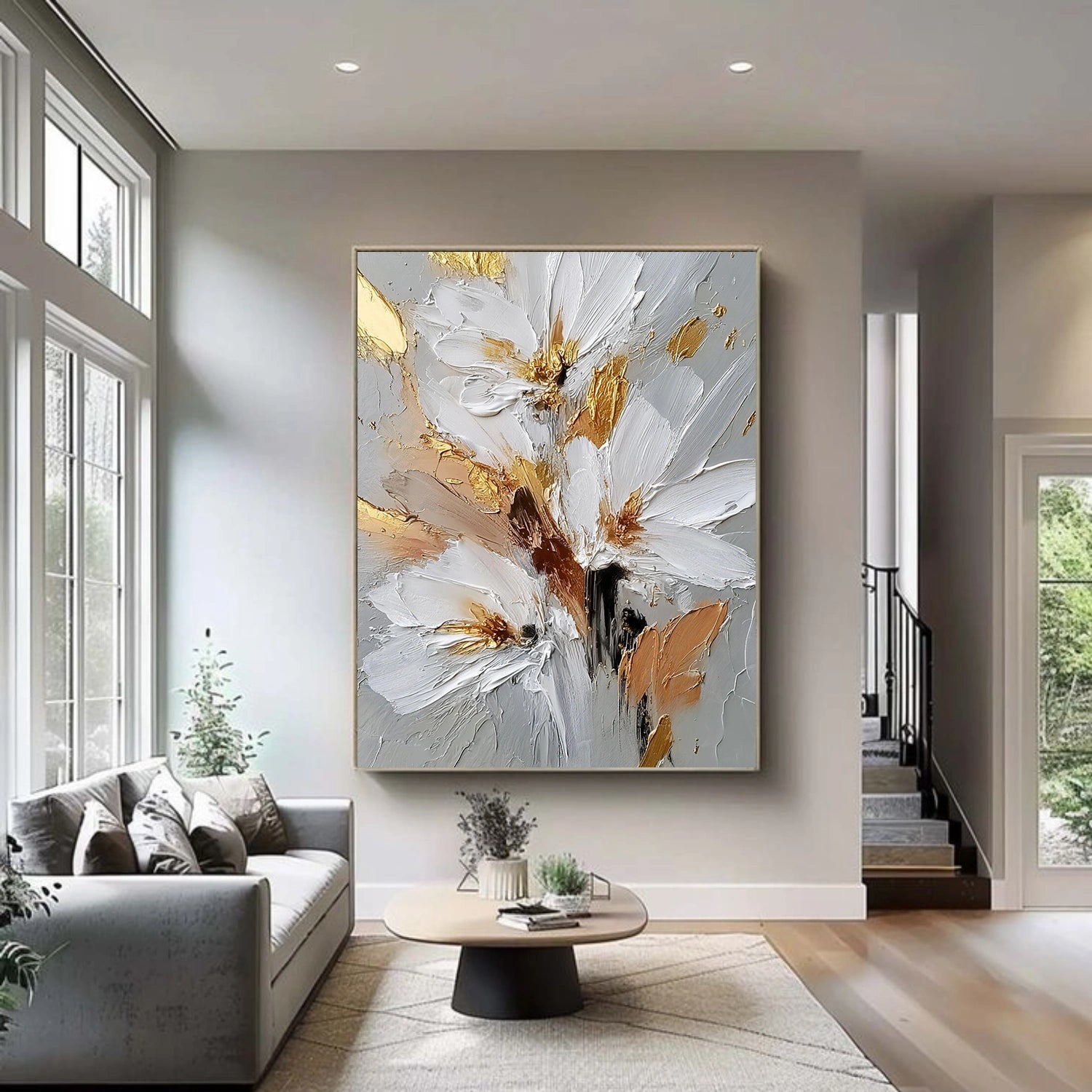 Flower & Tree Abstract Textured Wall Art #ML231