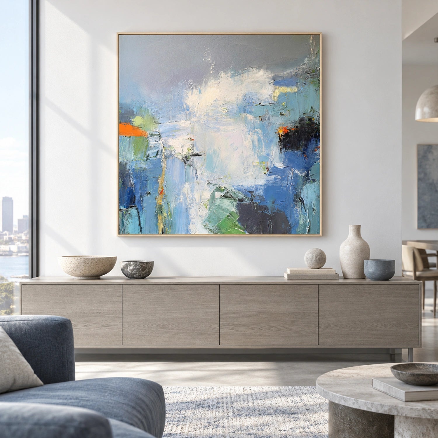 Blue Abstract Canvas Art #WS1150