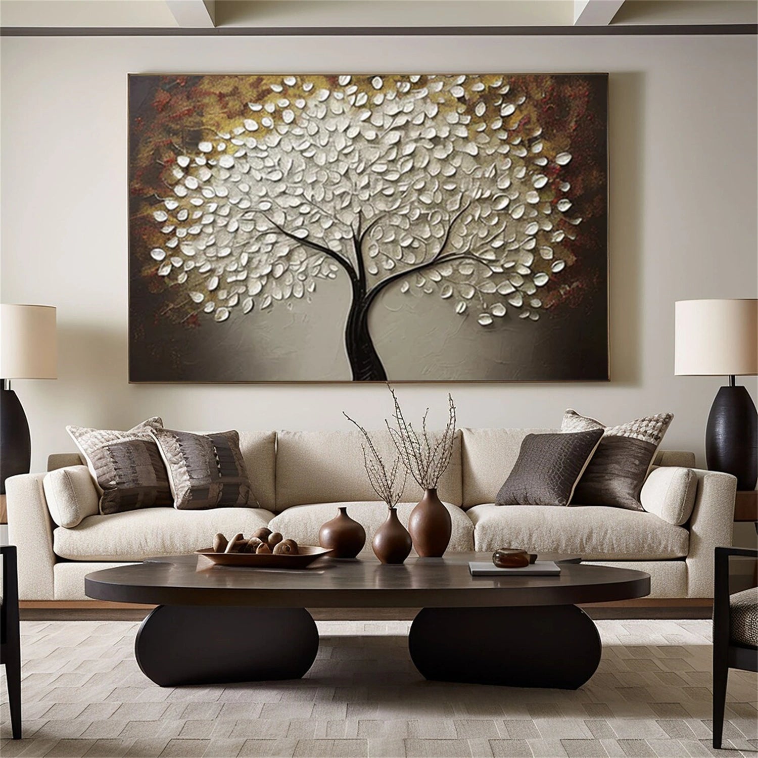 Flower & Tree Abstract Textured Wall Art #ML145