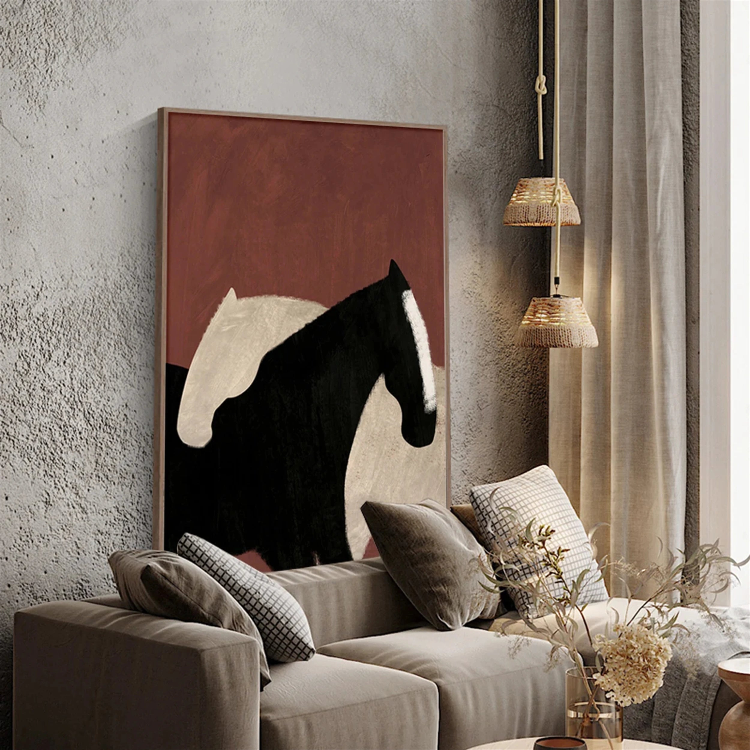 Colorful Horse Abstract Animal Wall Art #AL004