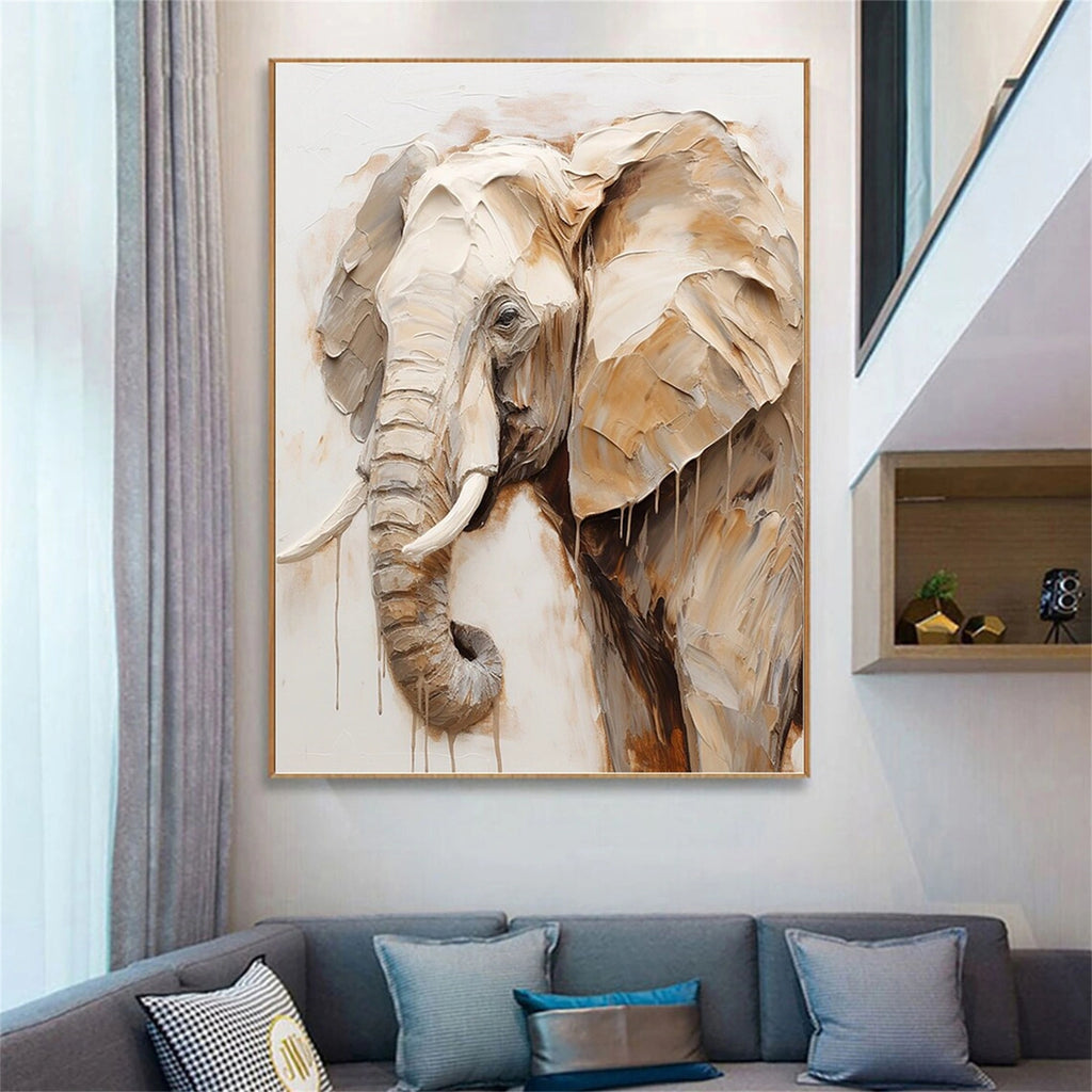 Beige Abstract Animal Wall Art #AL076