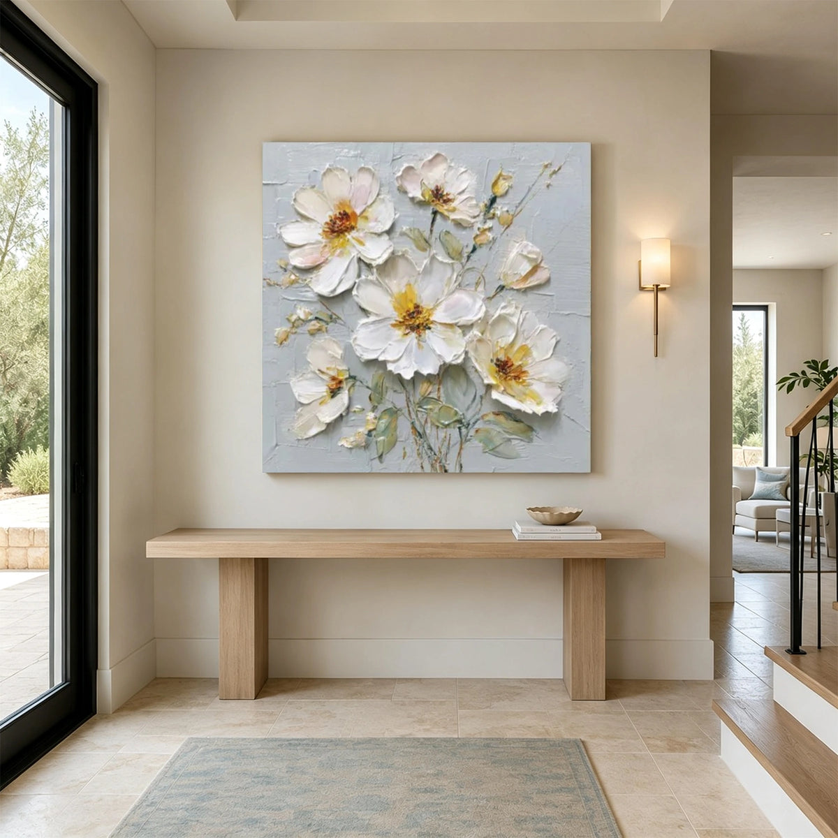 Flower & Tree Abstract Textured Wall Art #ML298