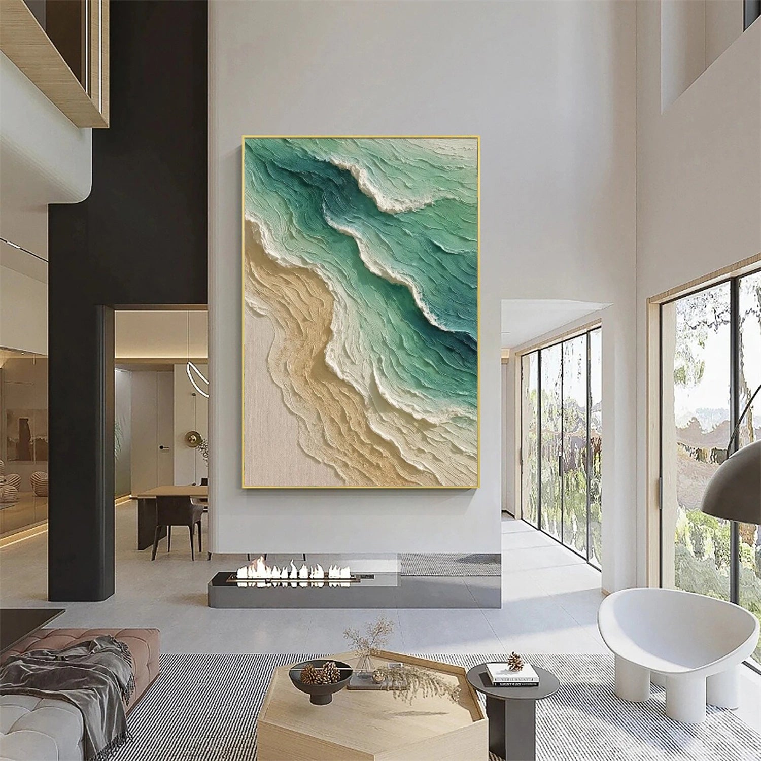 Sea & Sky Abstract Textured Wall Art #MS199
