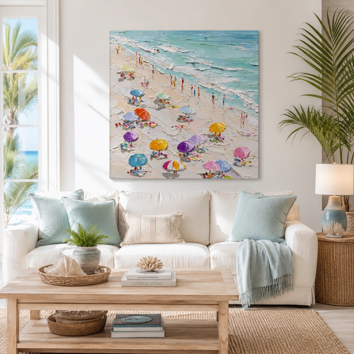 Sea & Sky Abstract Textured Wall Art #MS325