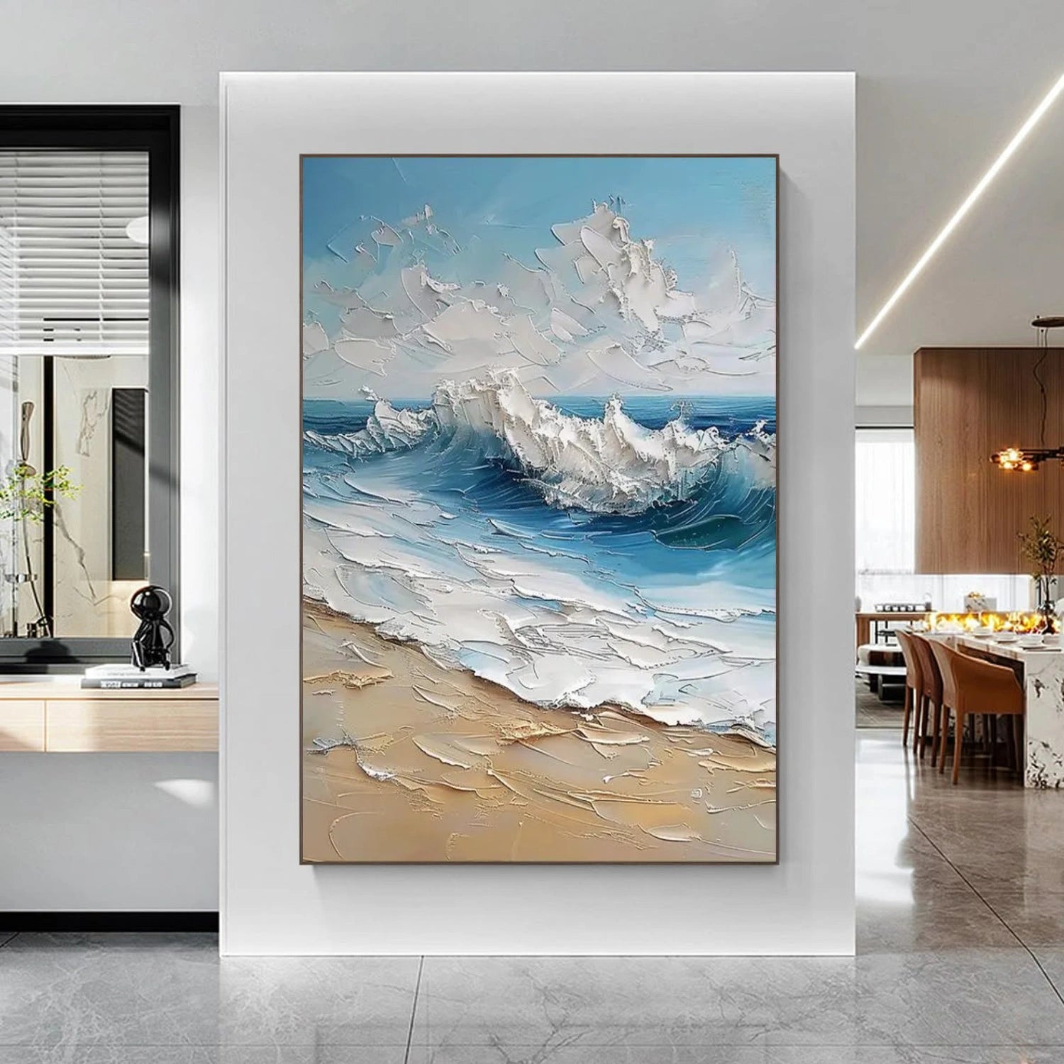 Sea & Sky Abstract Textured Wall Art #MS175